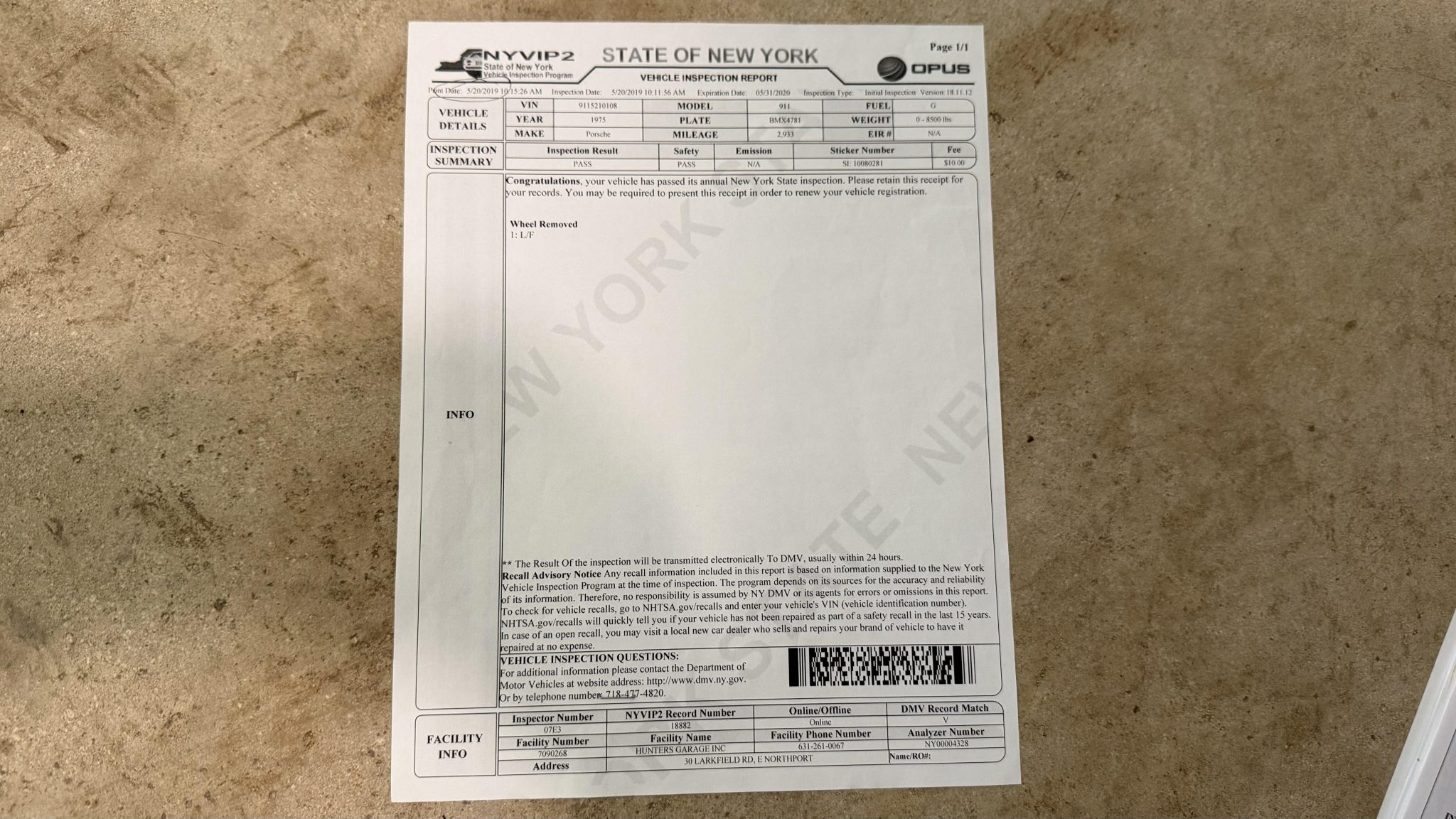 Service record