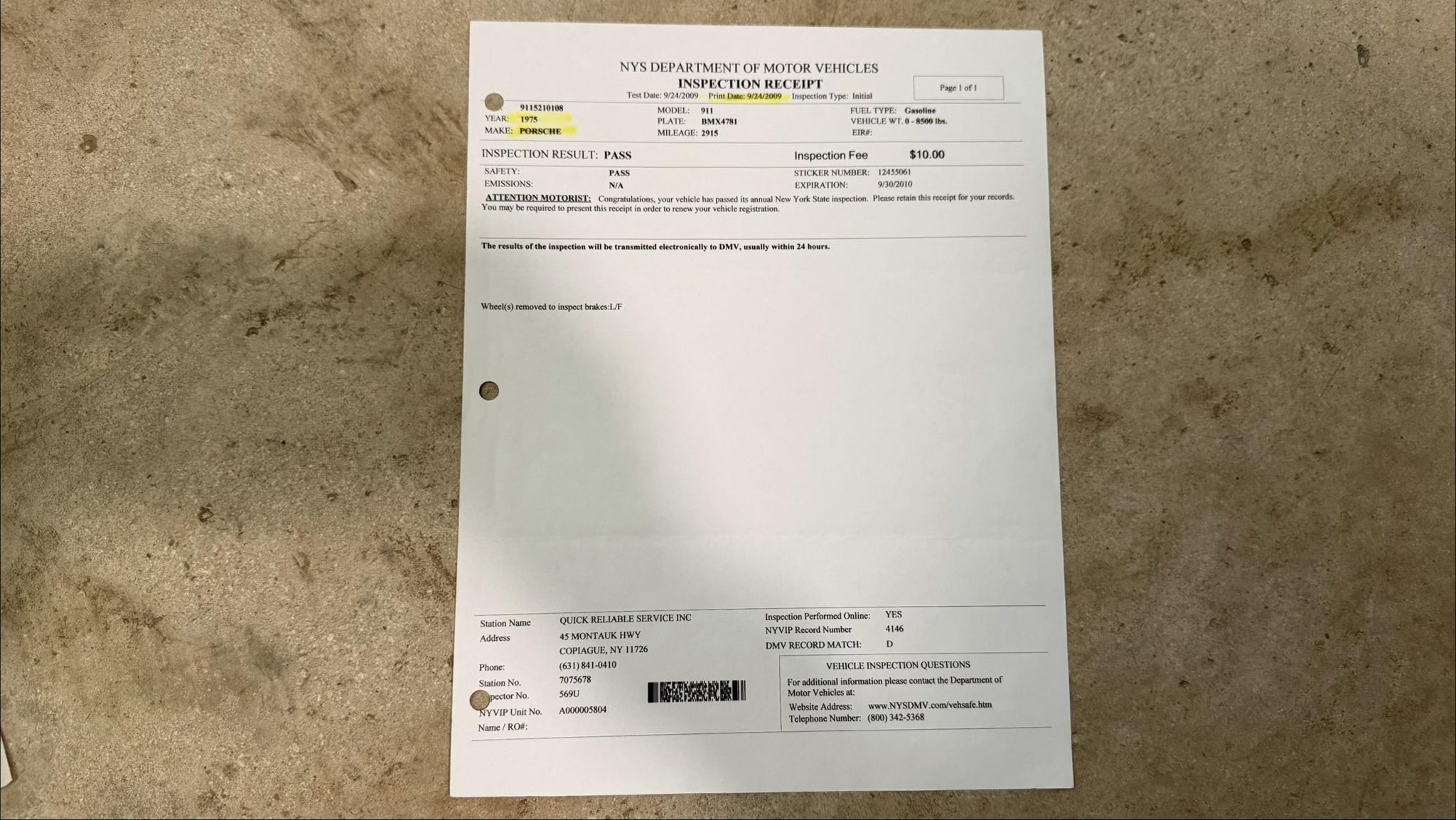 Service record