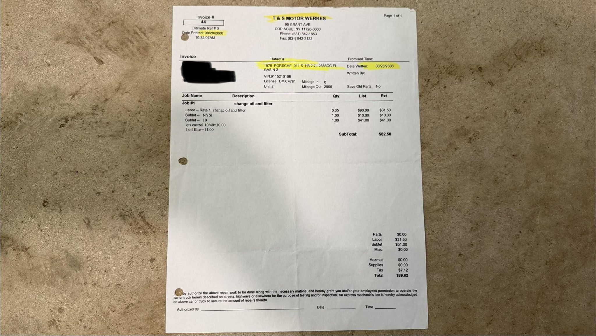 Service record