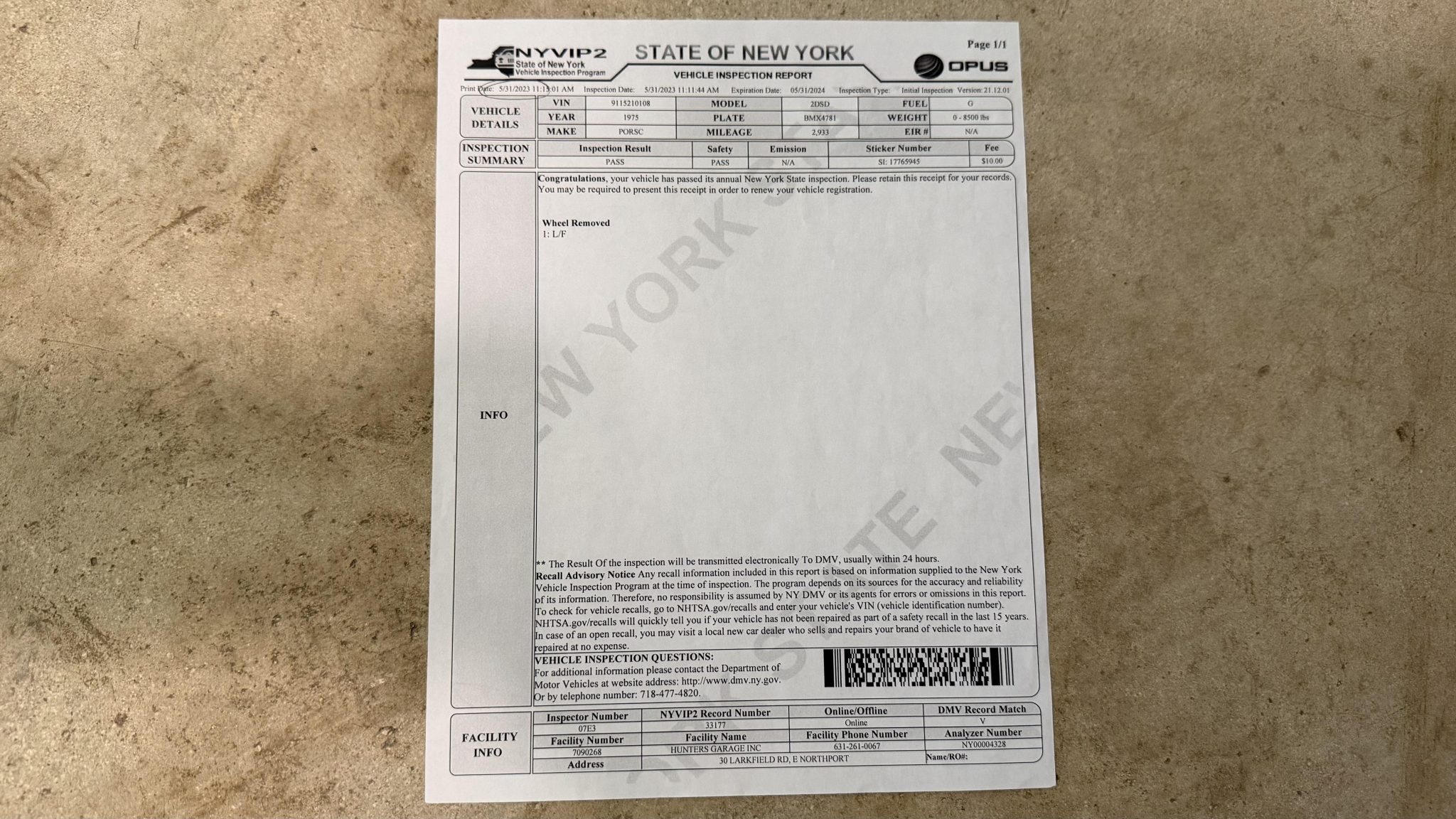 Service record