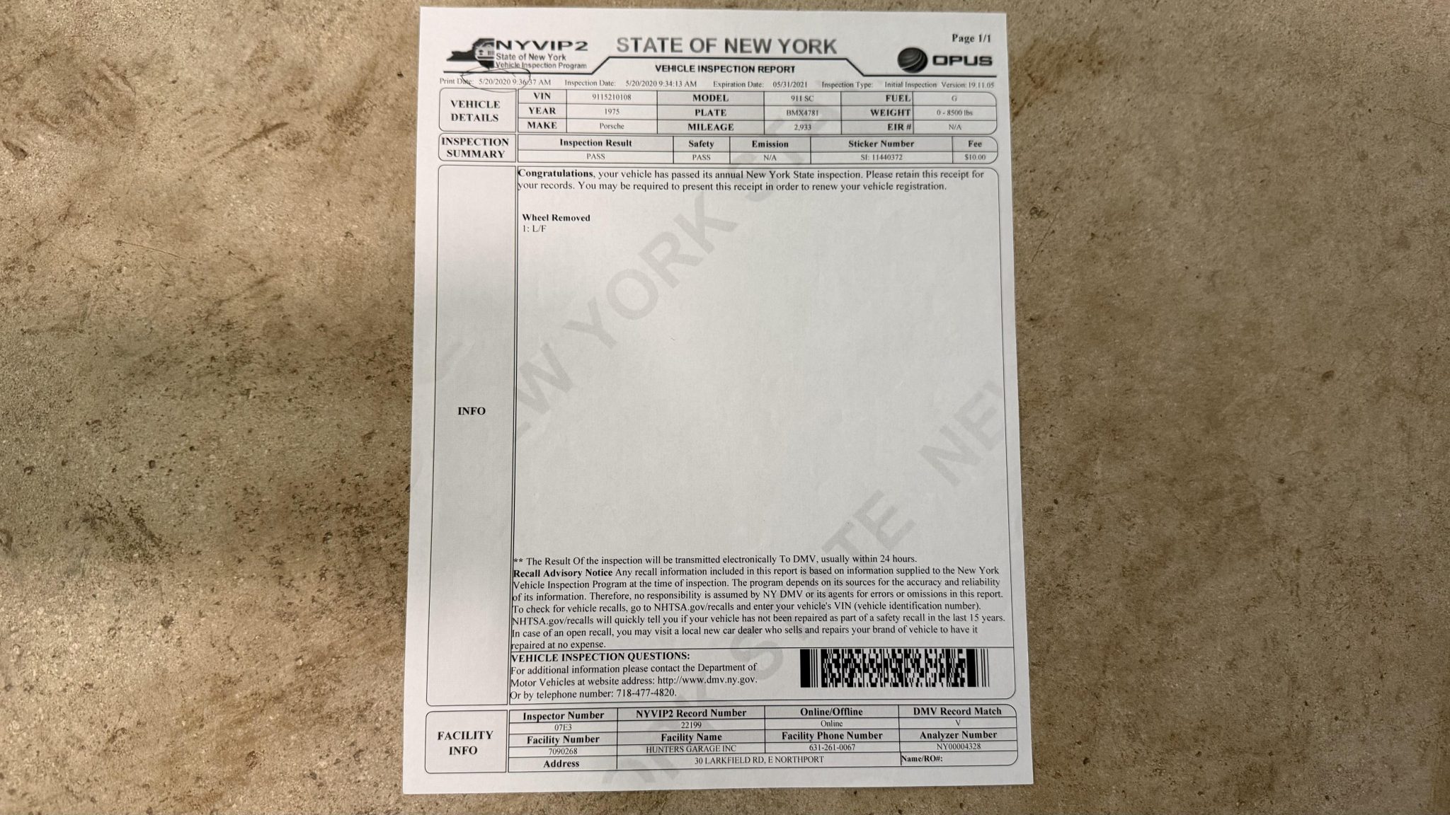 Service record