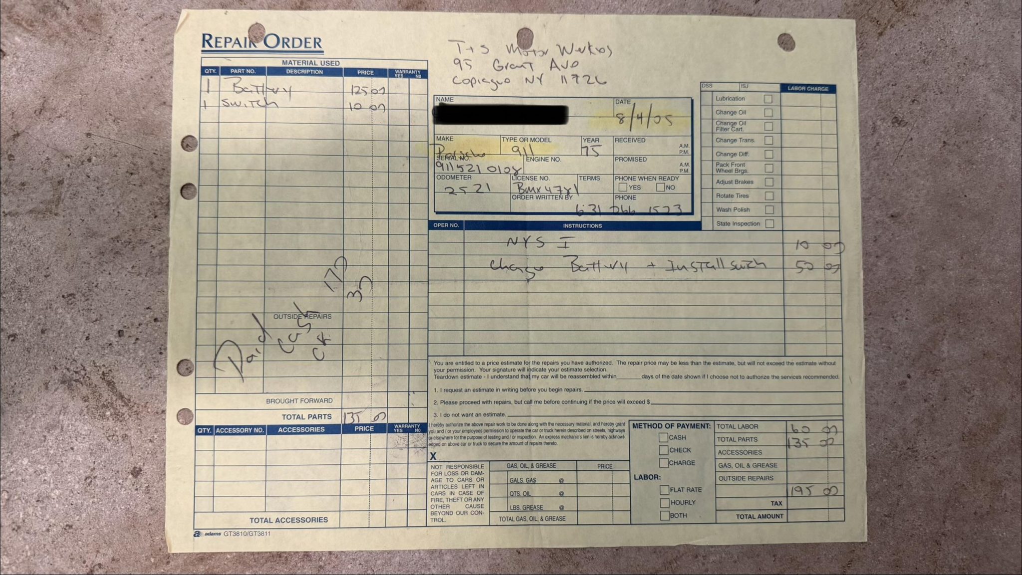 Service record