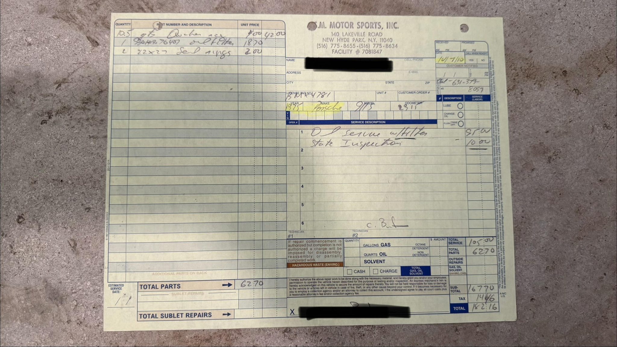 Service record