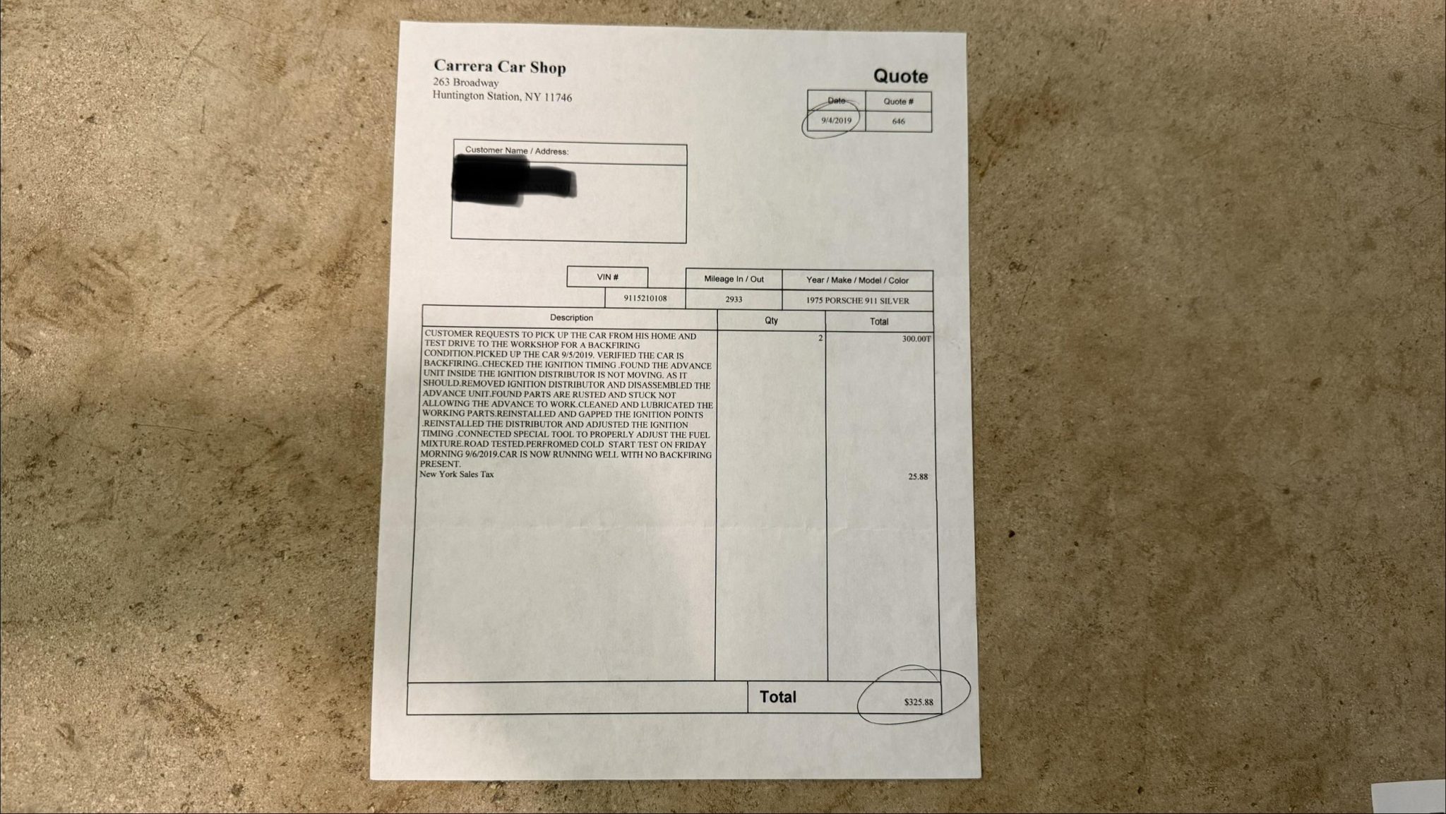 Service record