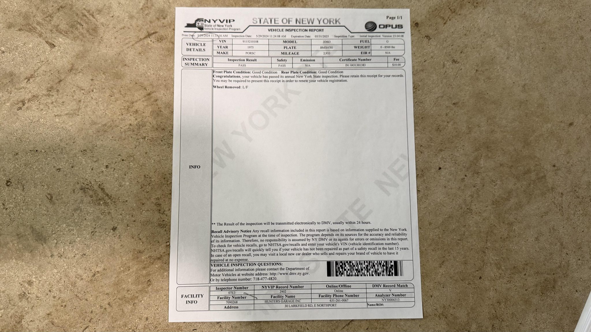 Service record