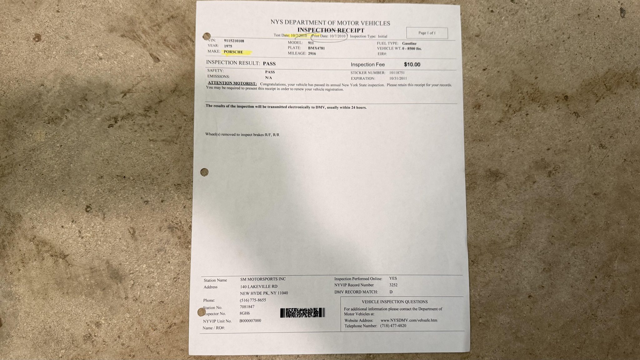 Service record