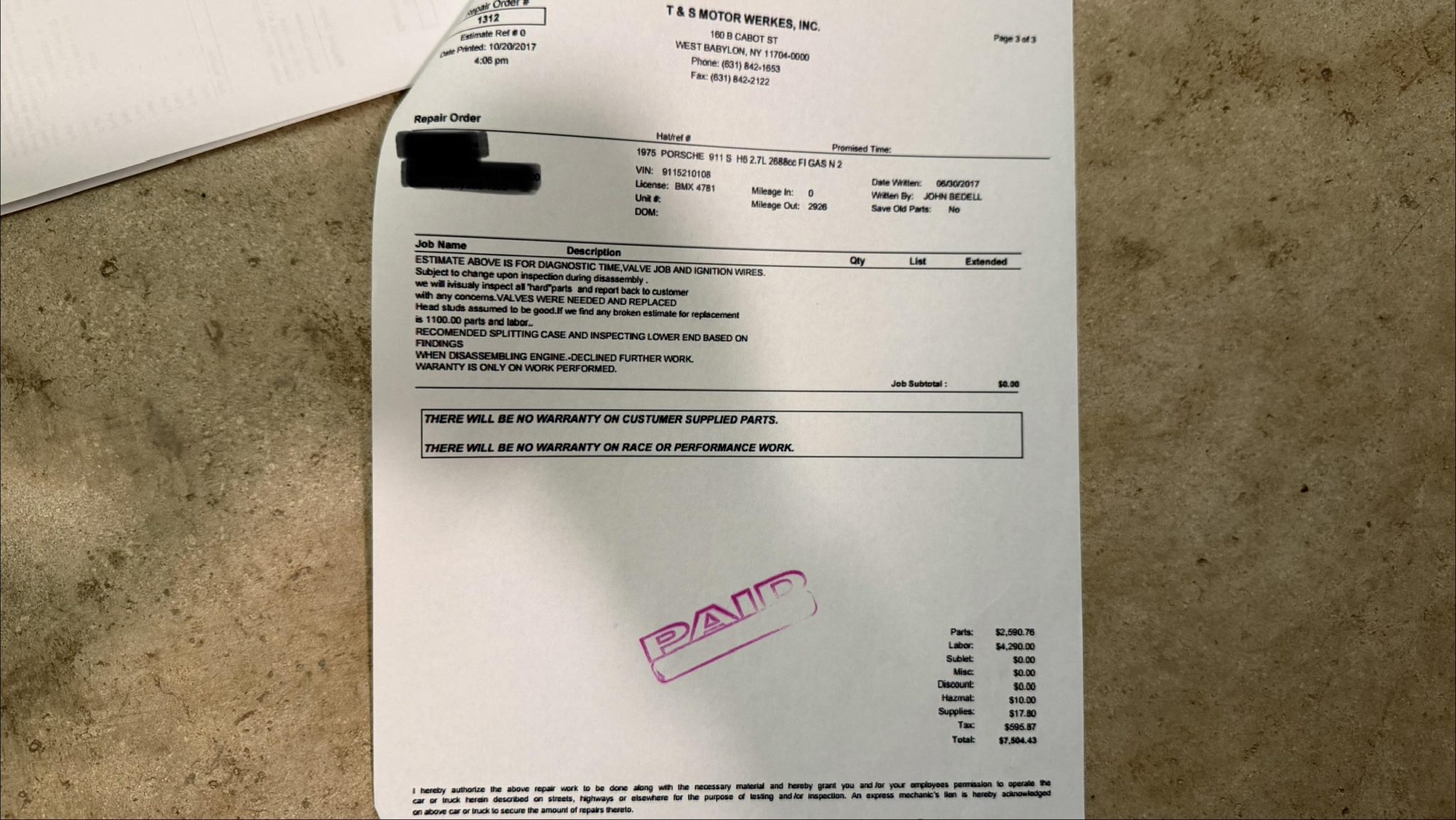 Service record