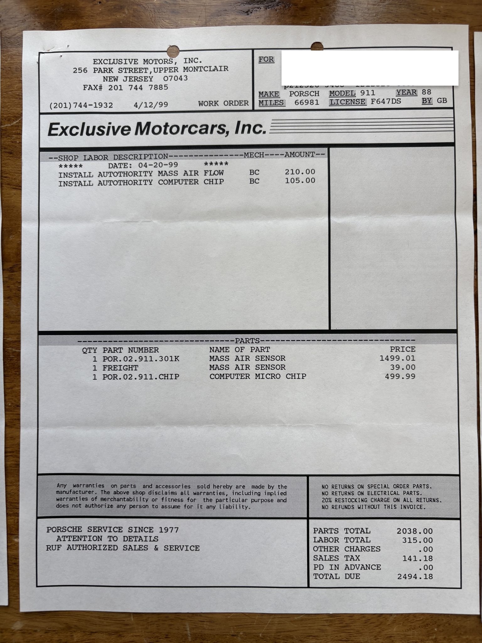 Service record