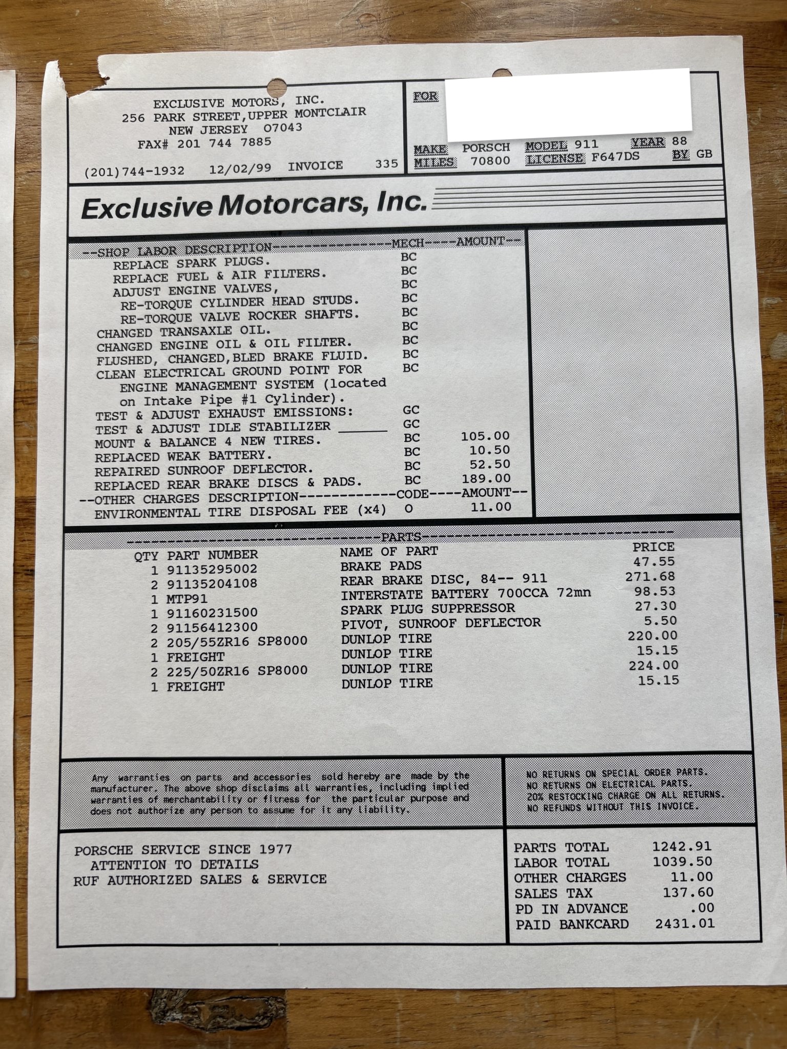 Service record