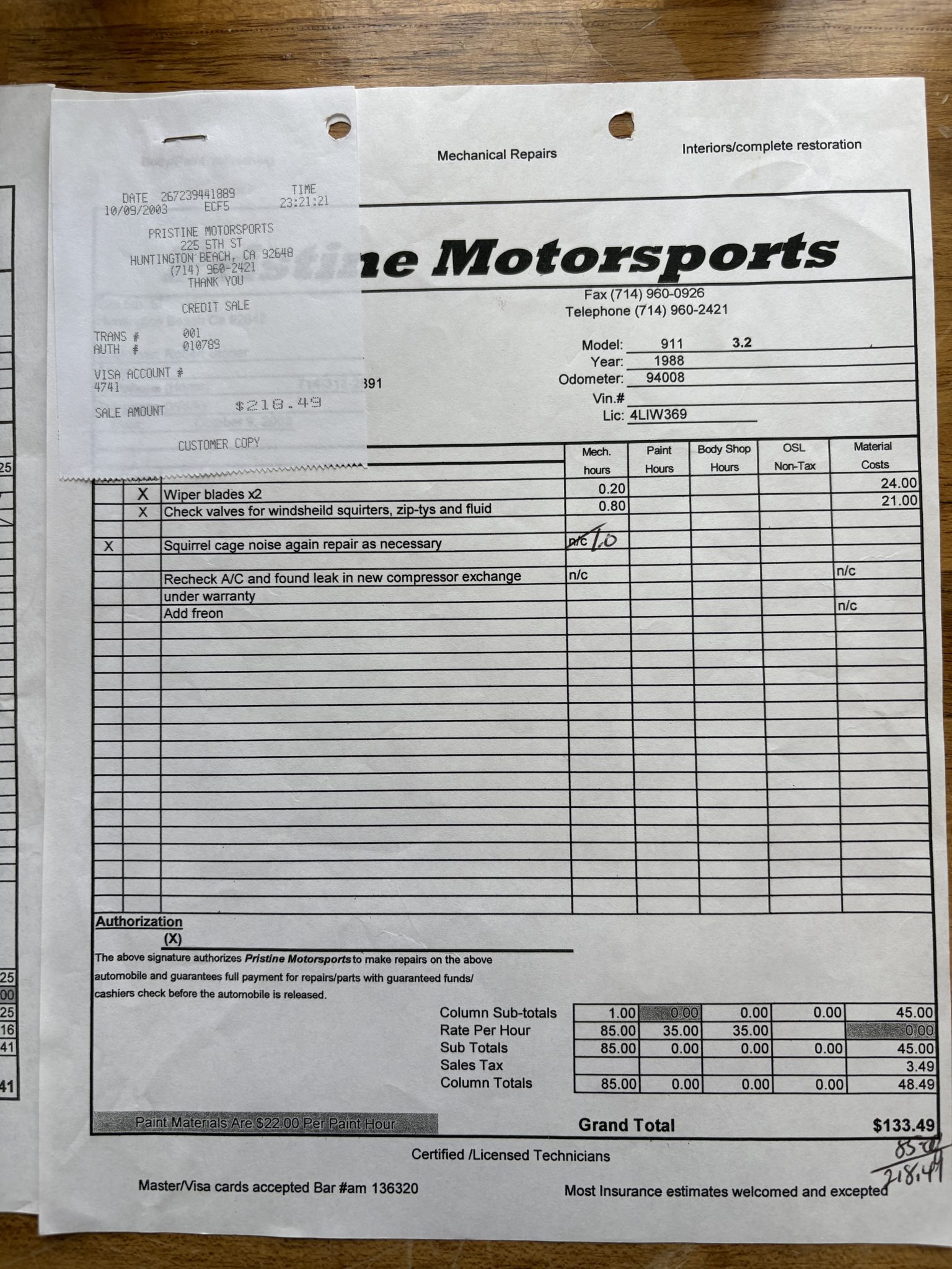 Service record