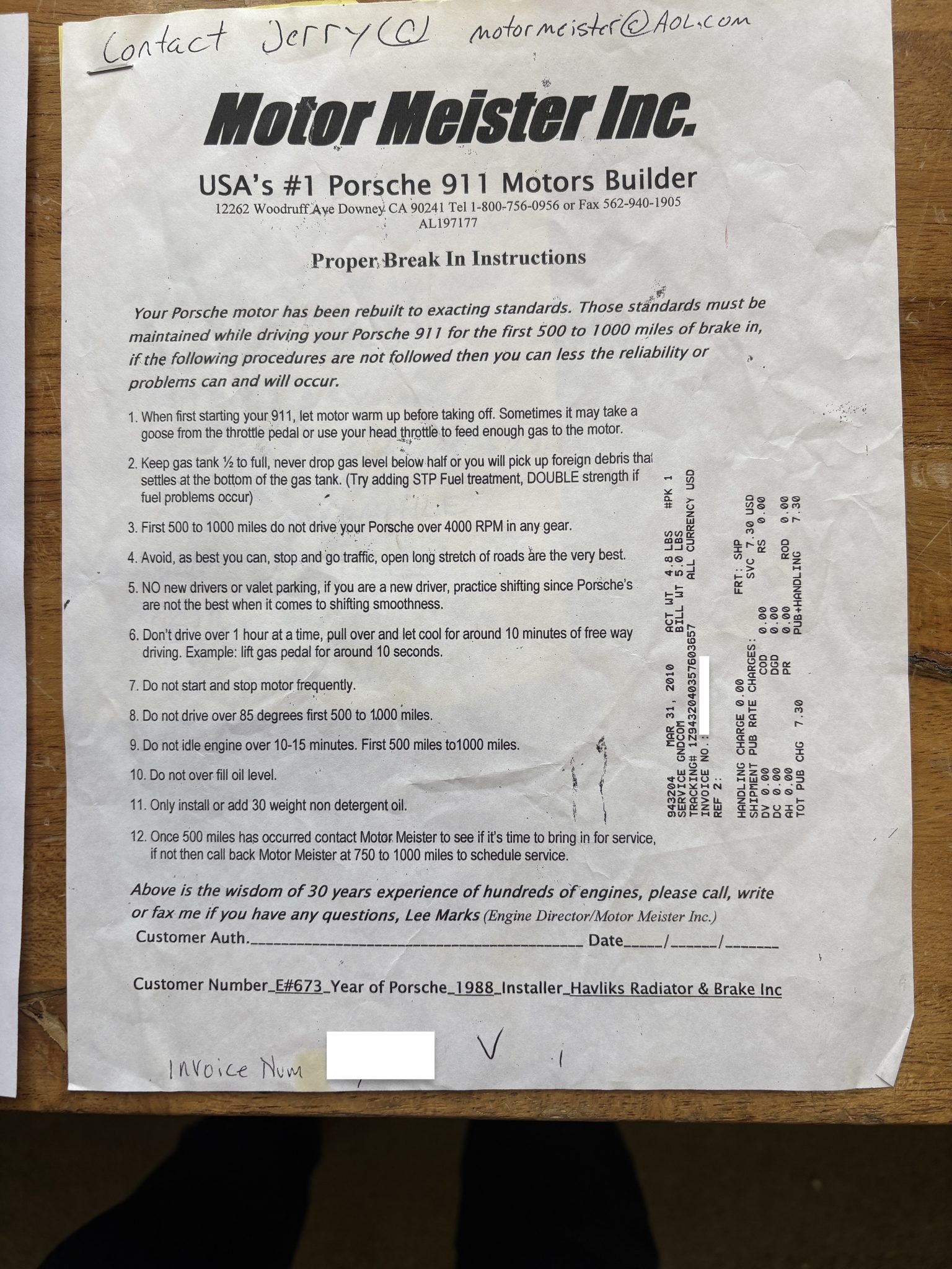 Service record