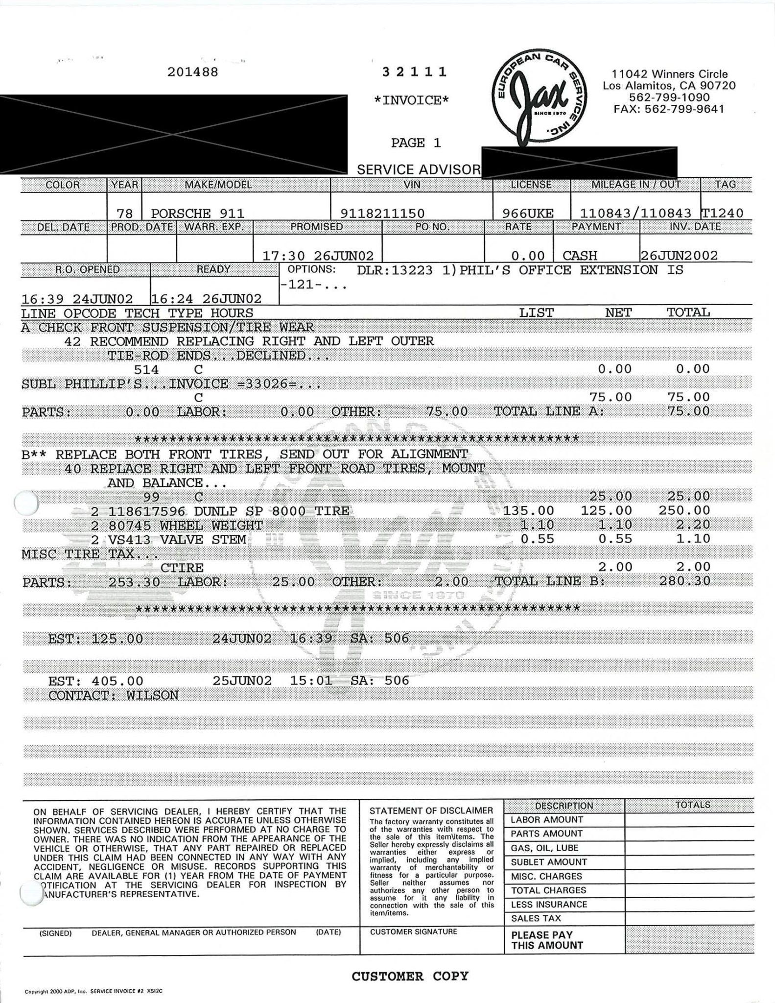 Service record