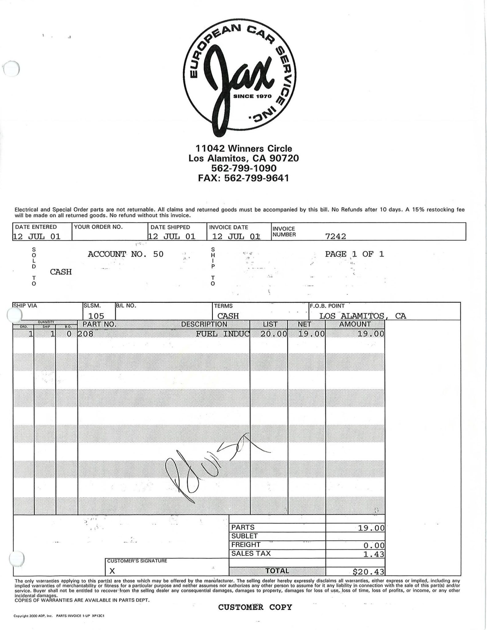 Service record