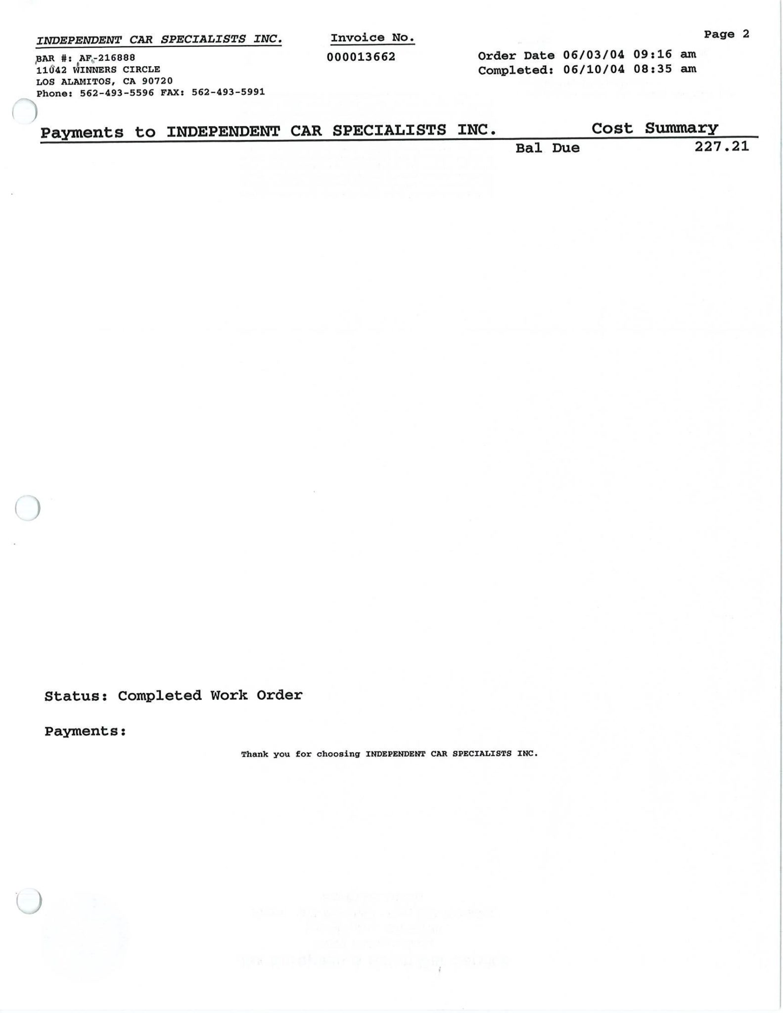 Service record