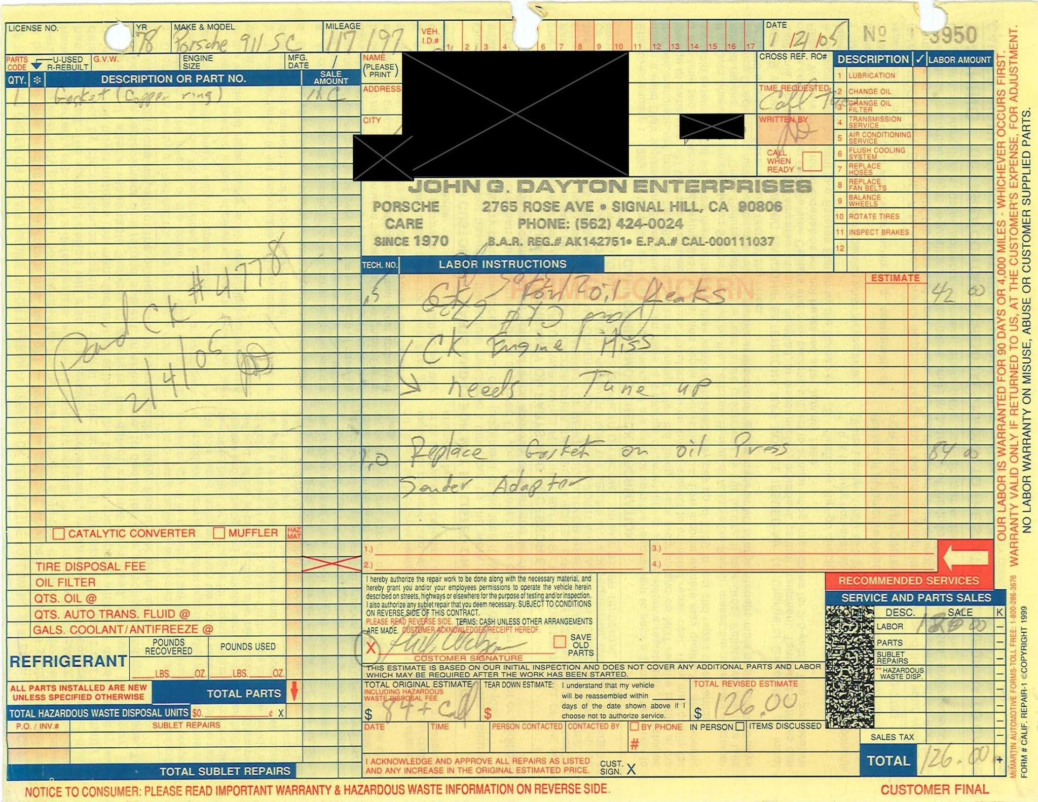 Service record