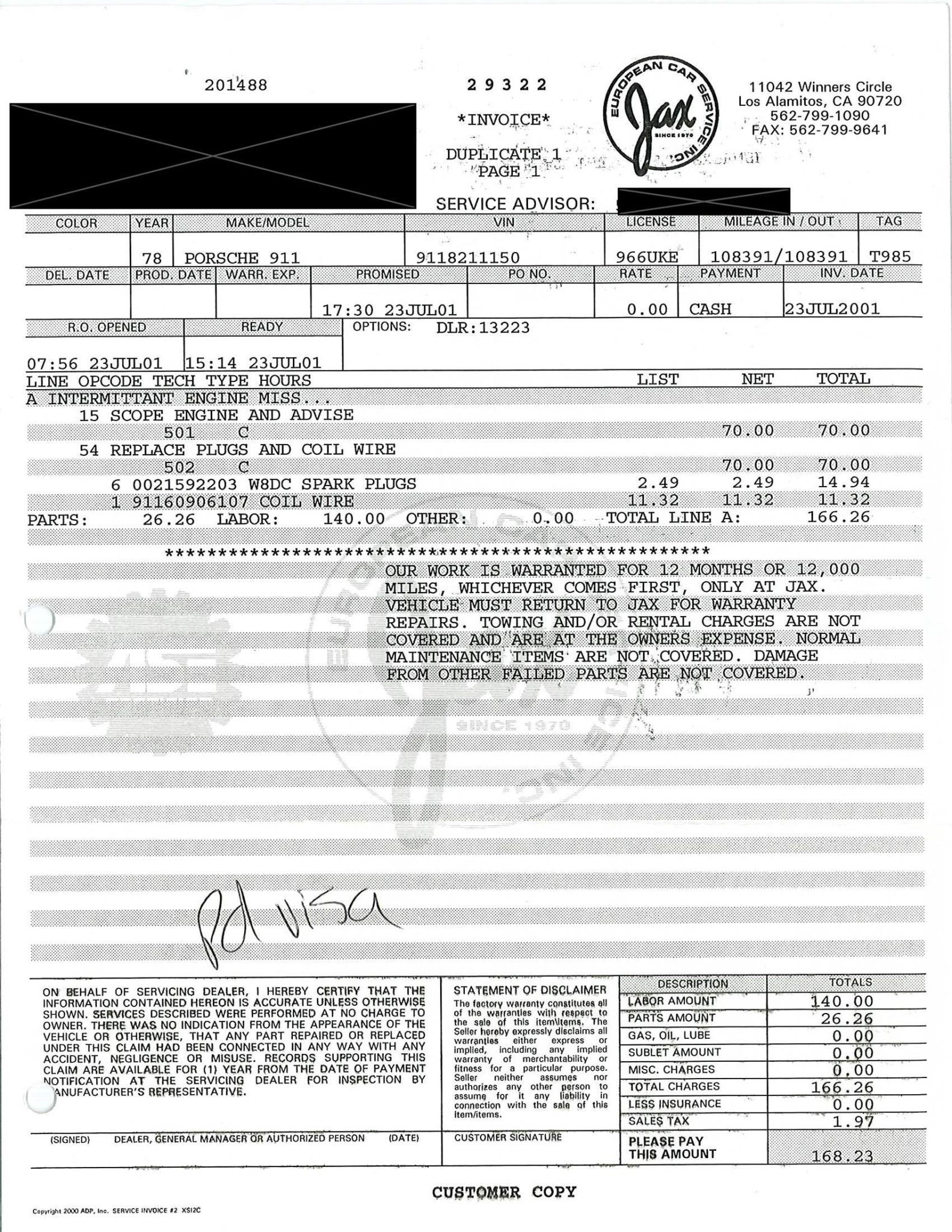 Service record