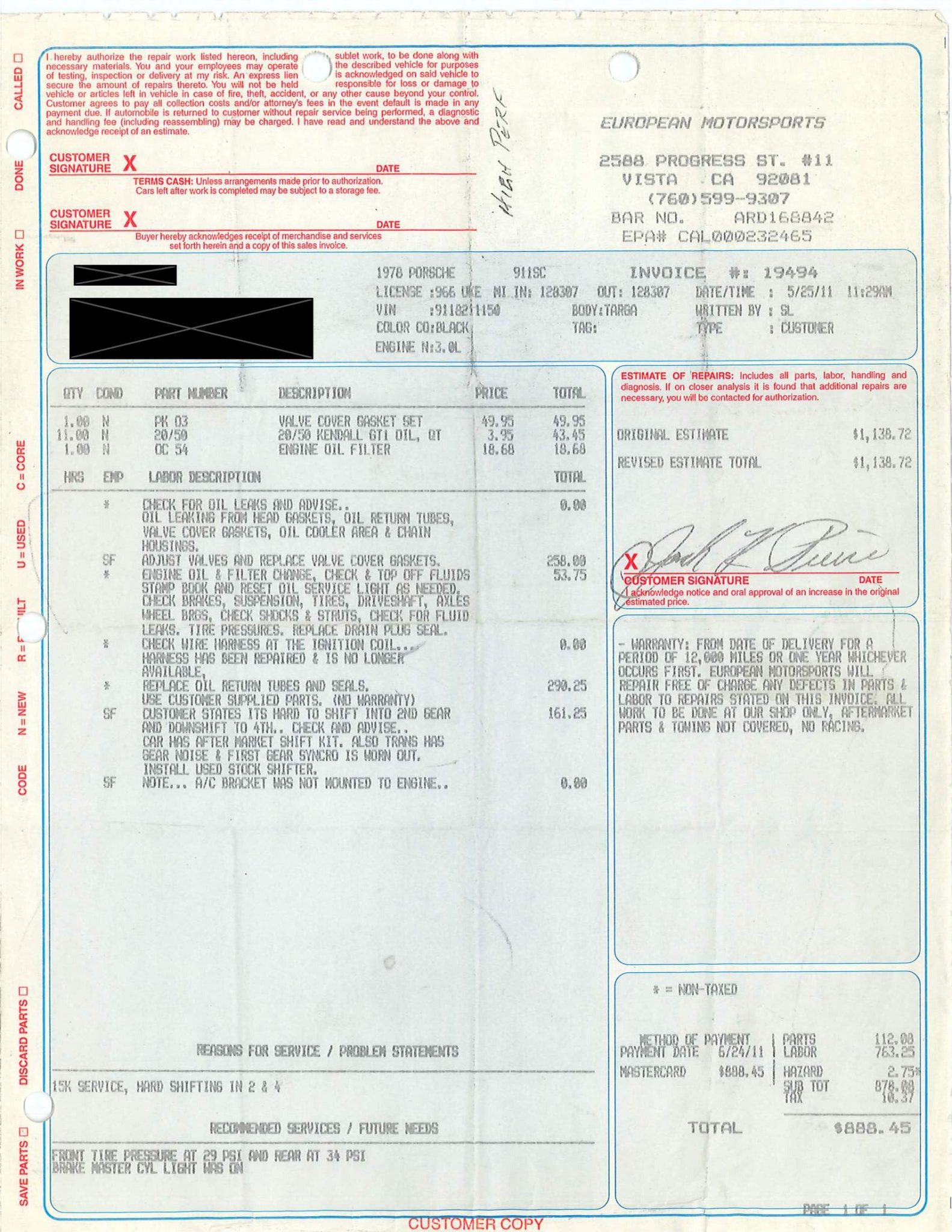 Service record