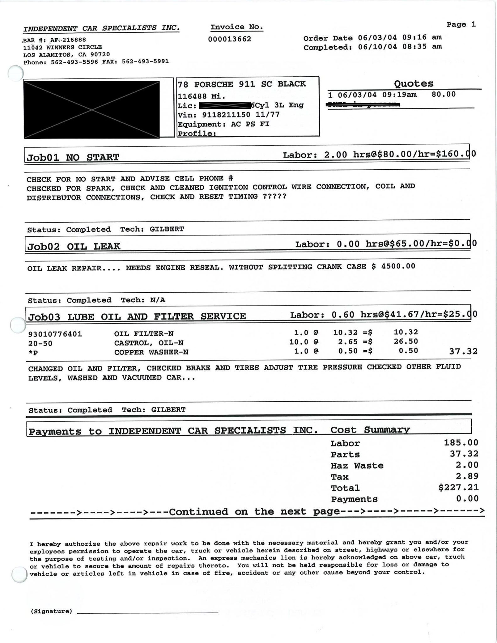 Service record