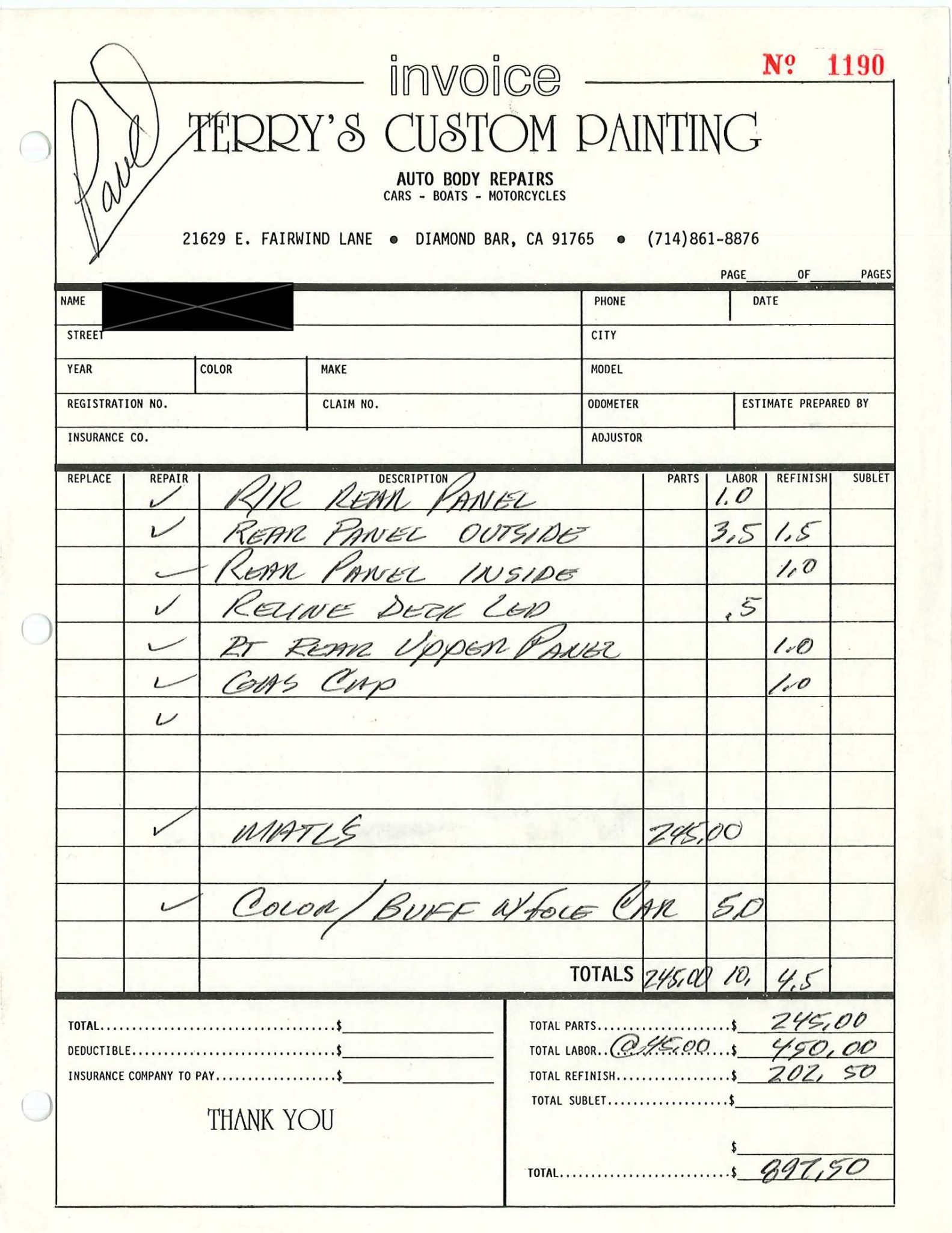 Service record