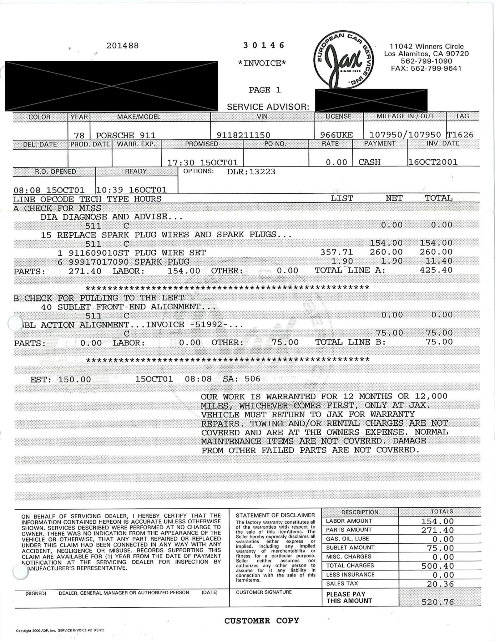 Service record
