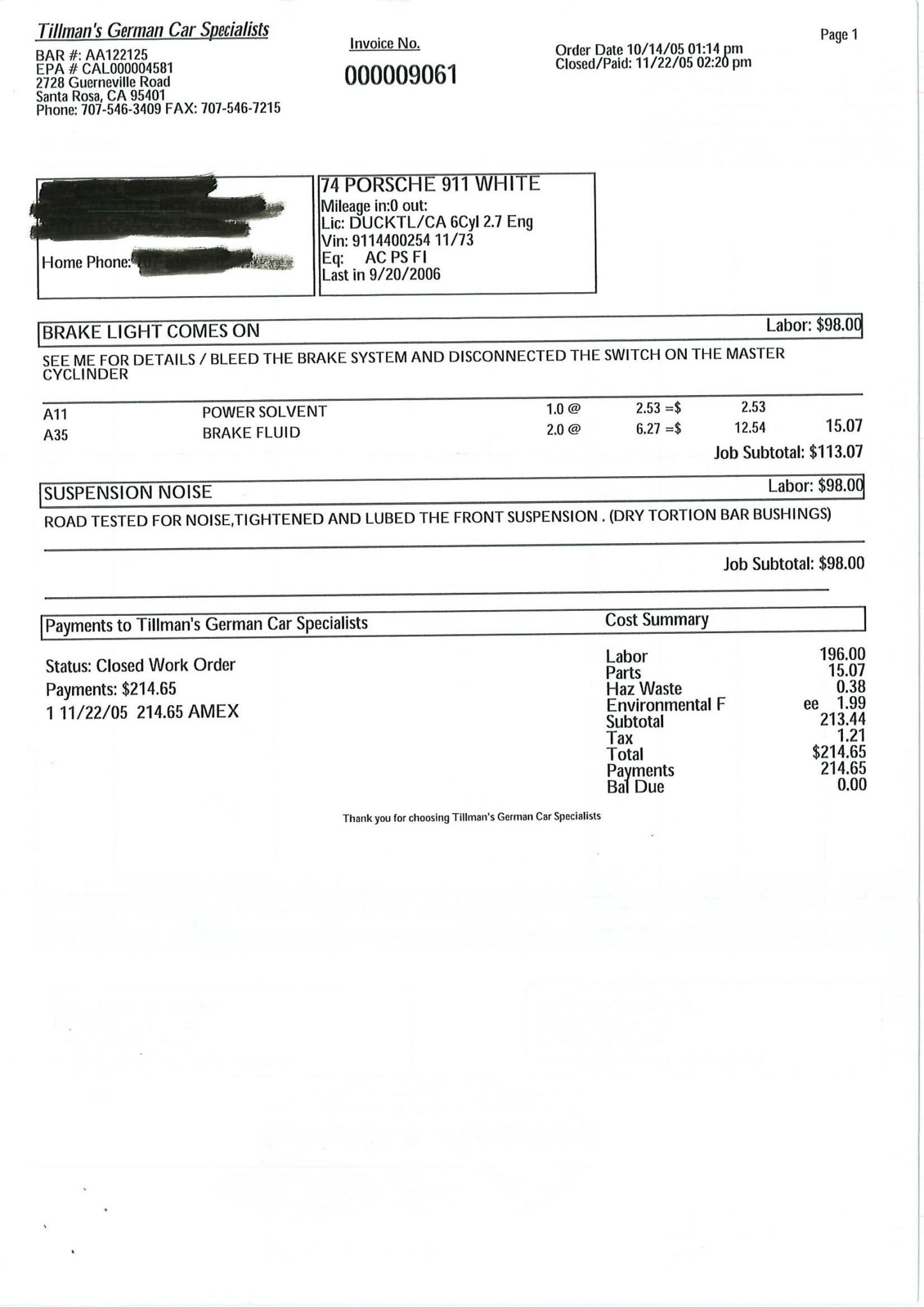 Service record