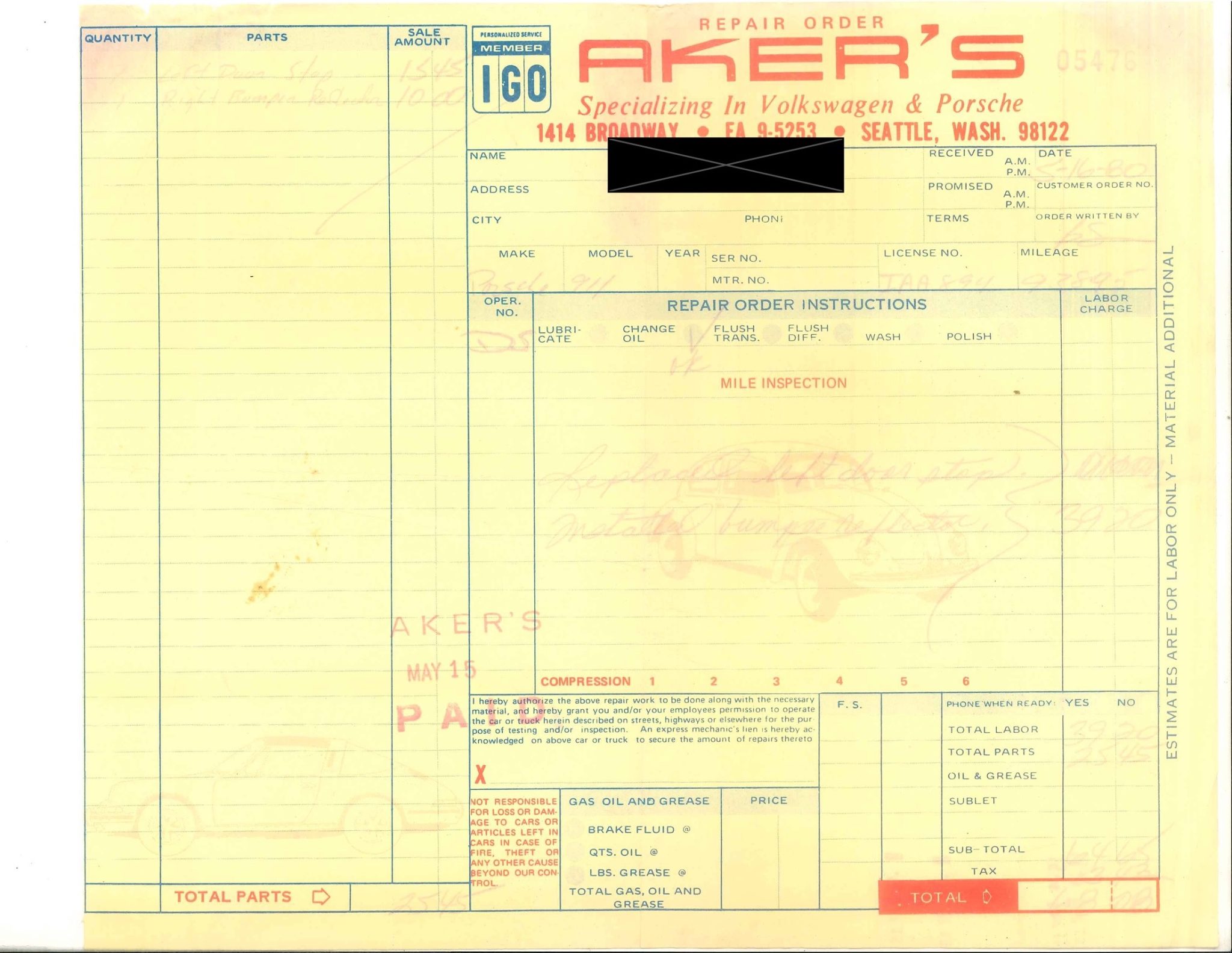 Service record