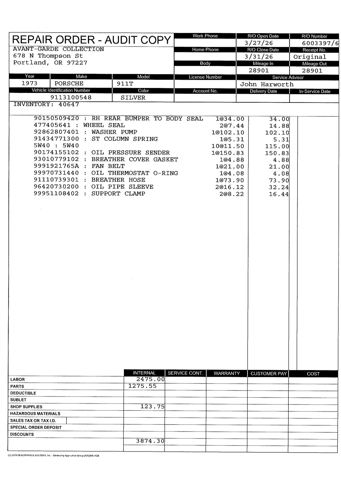 Service record