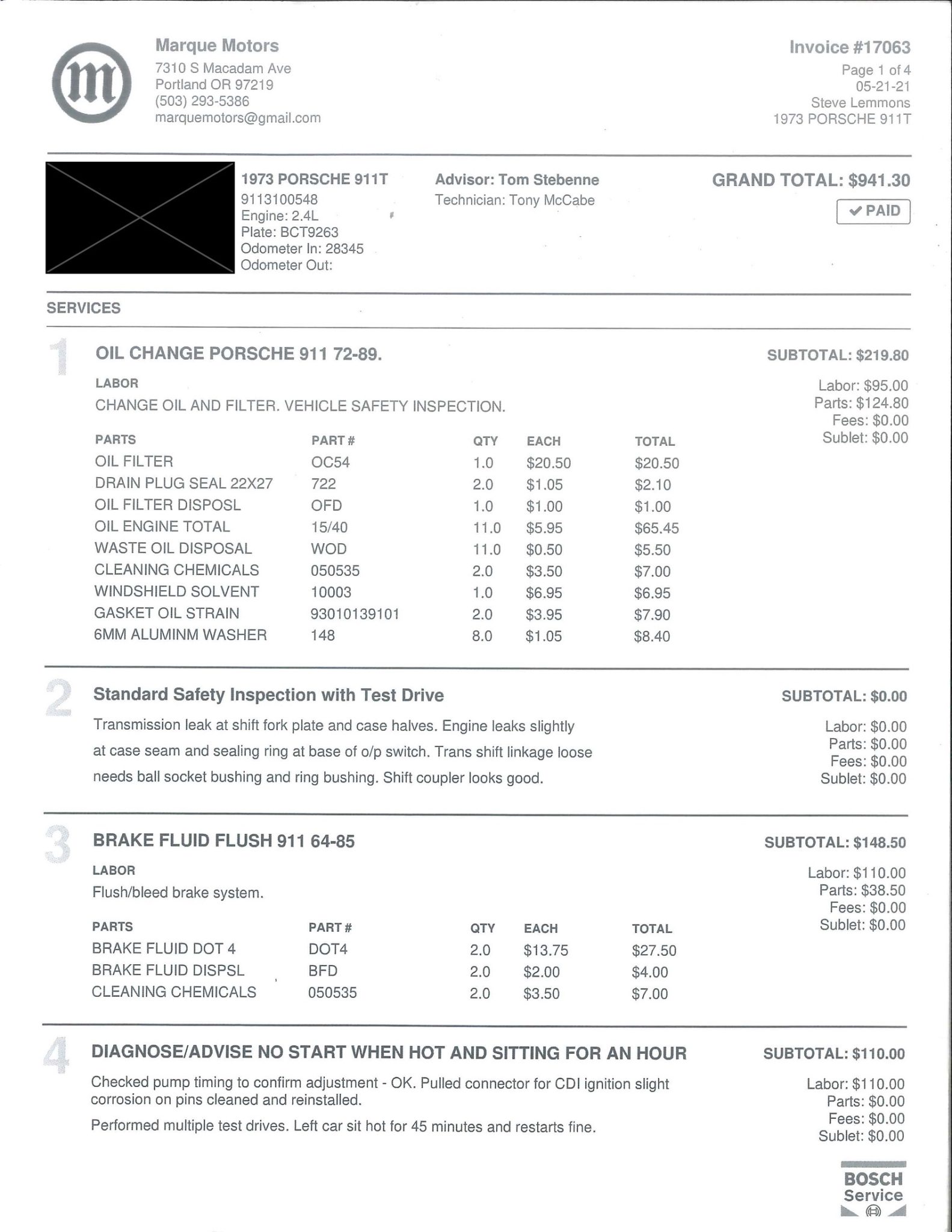 Service record