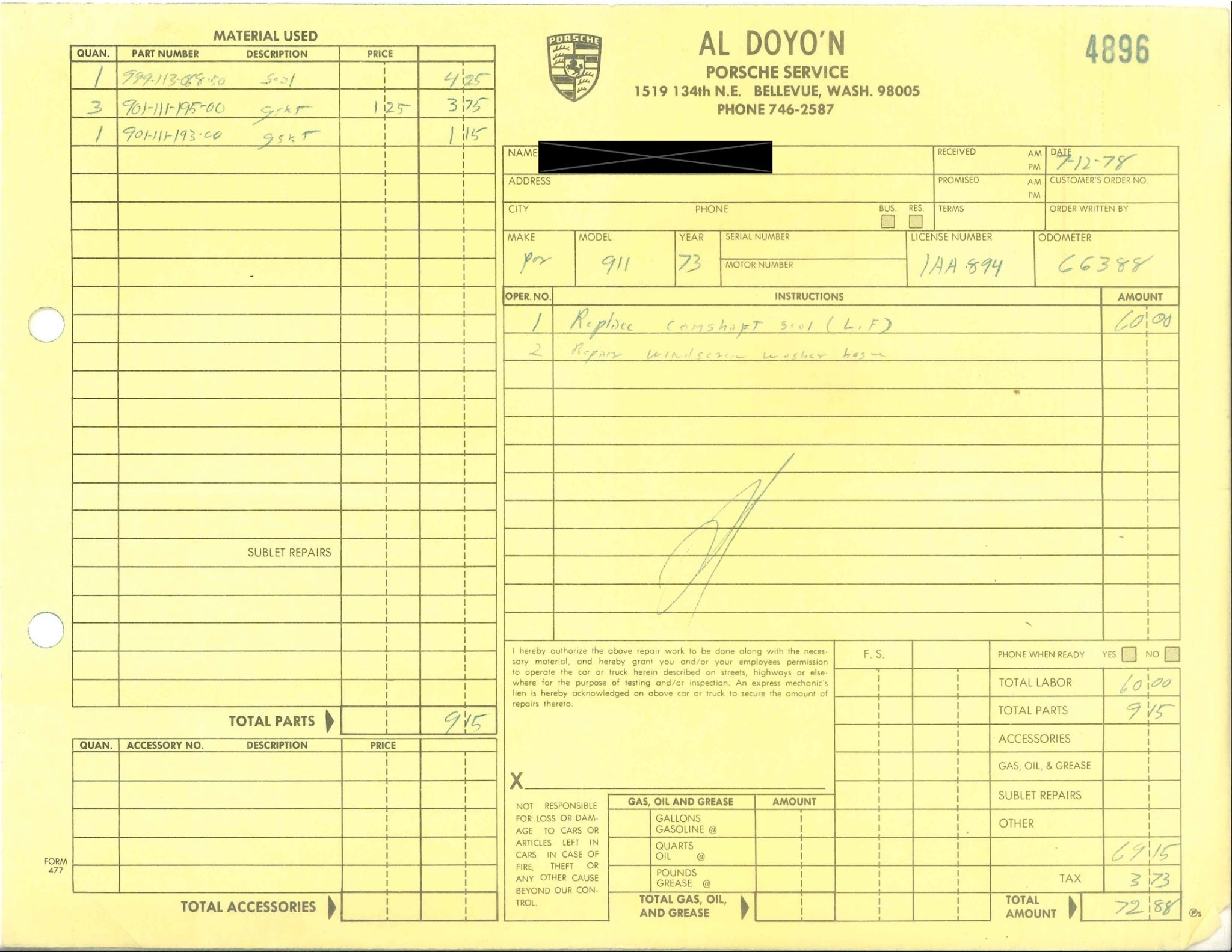 Service record