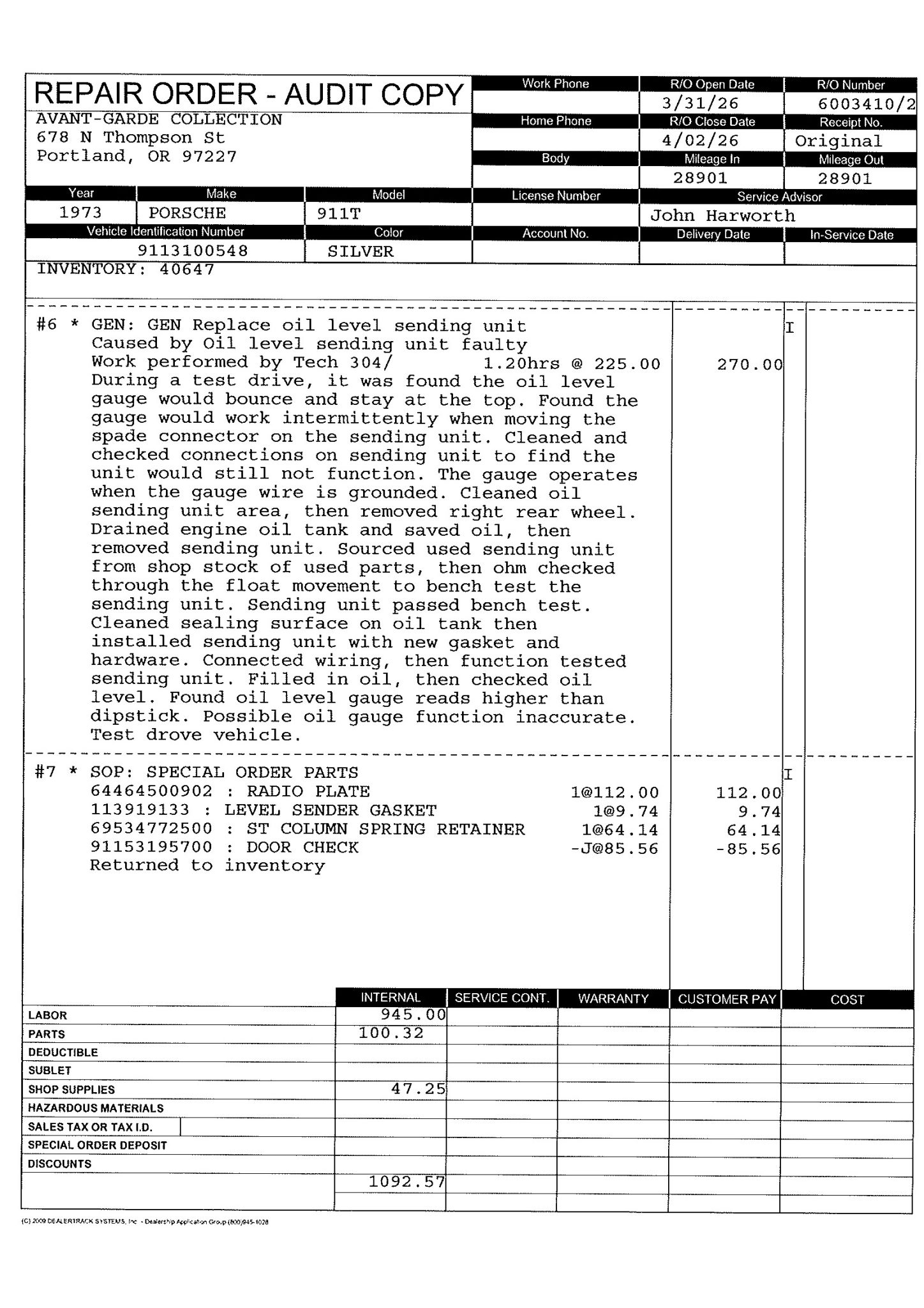 Service record
