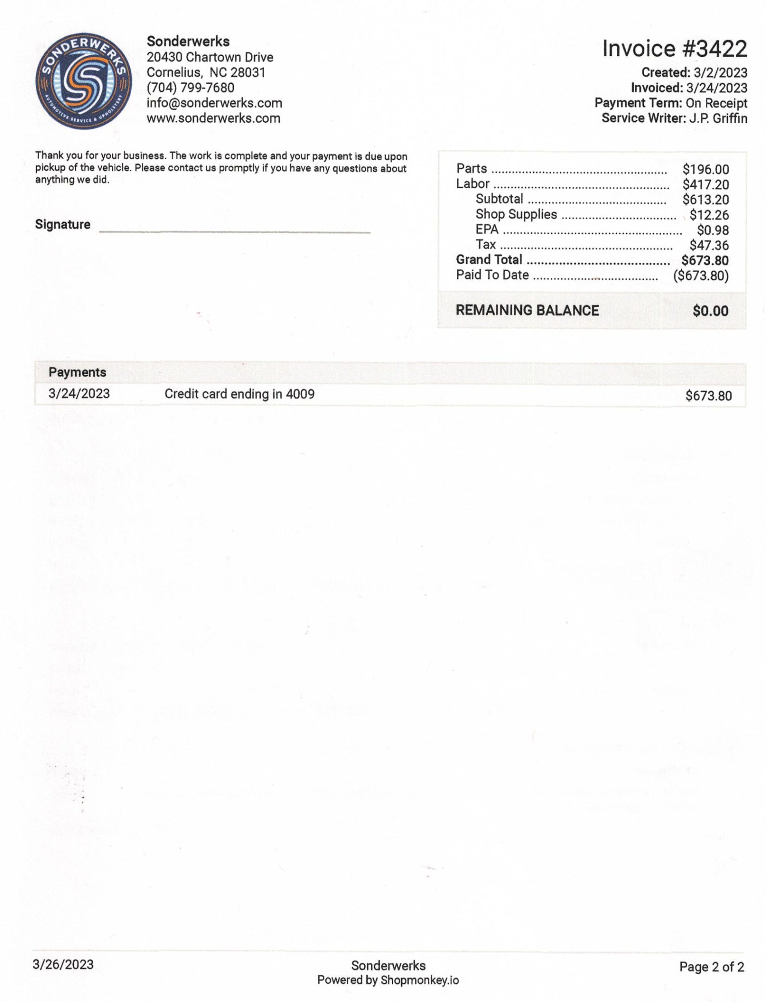 Service record