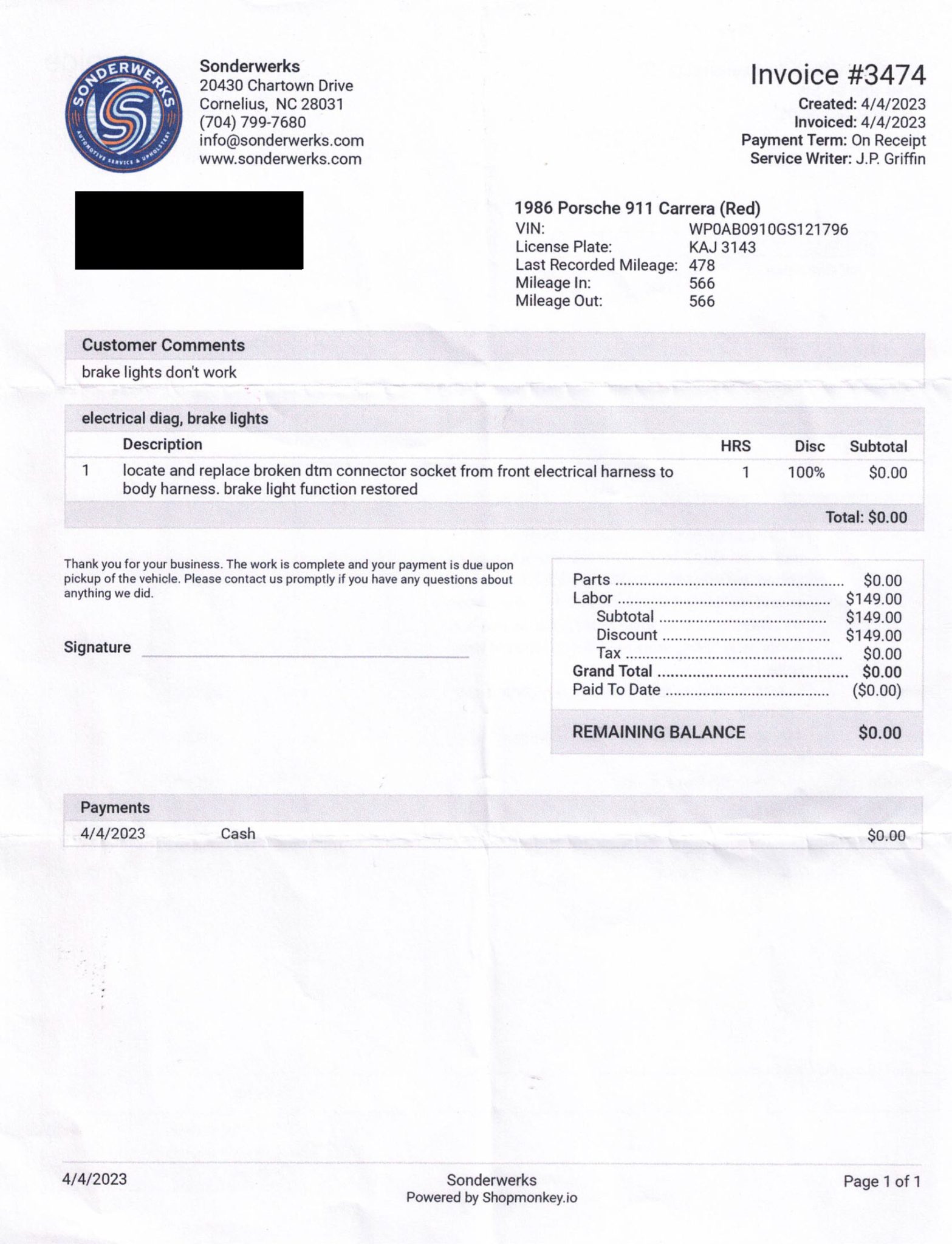 Service record