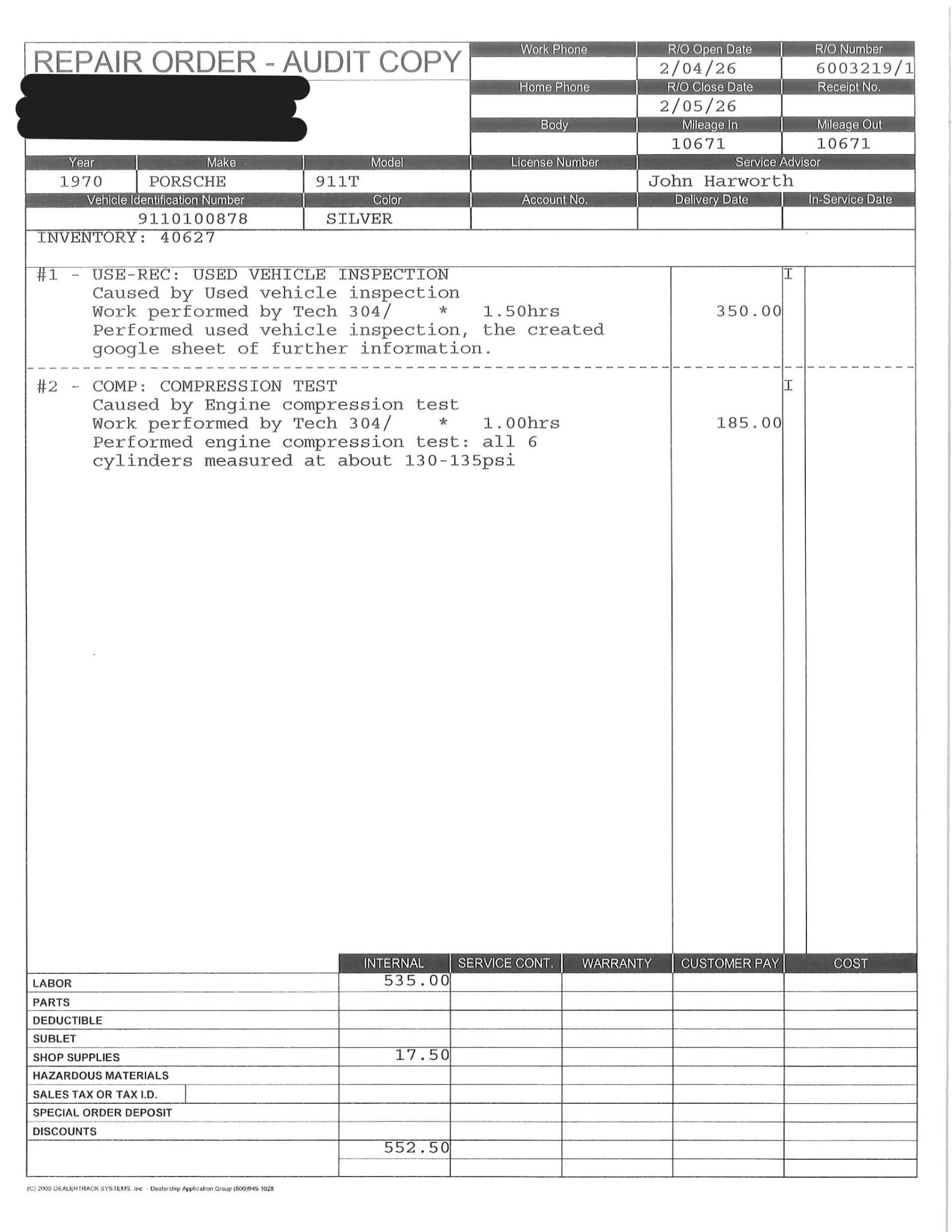 Service record