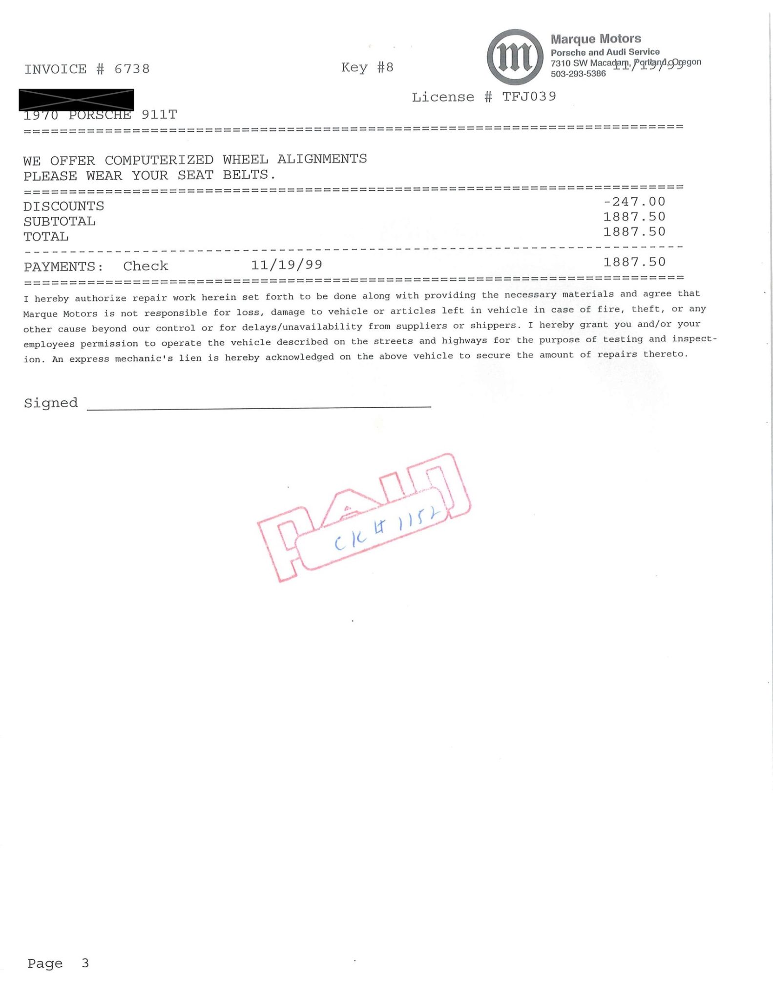 Service record