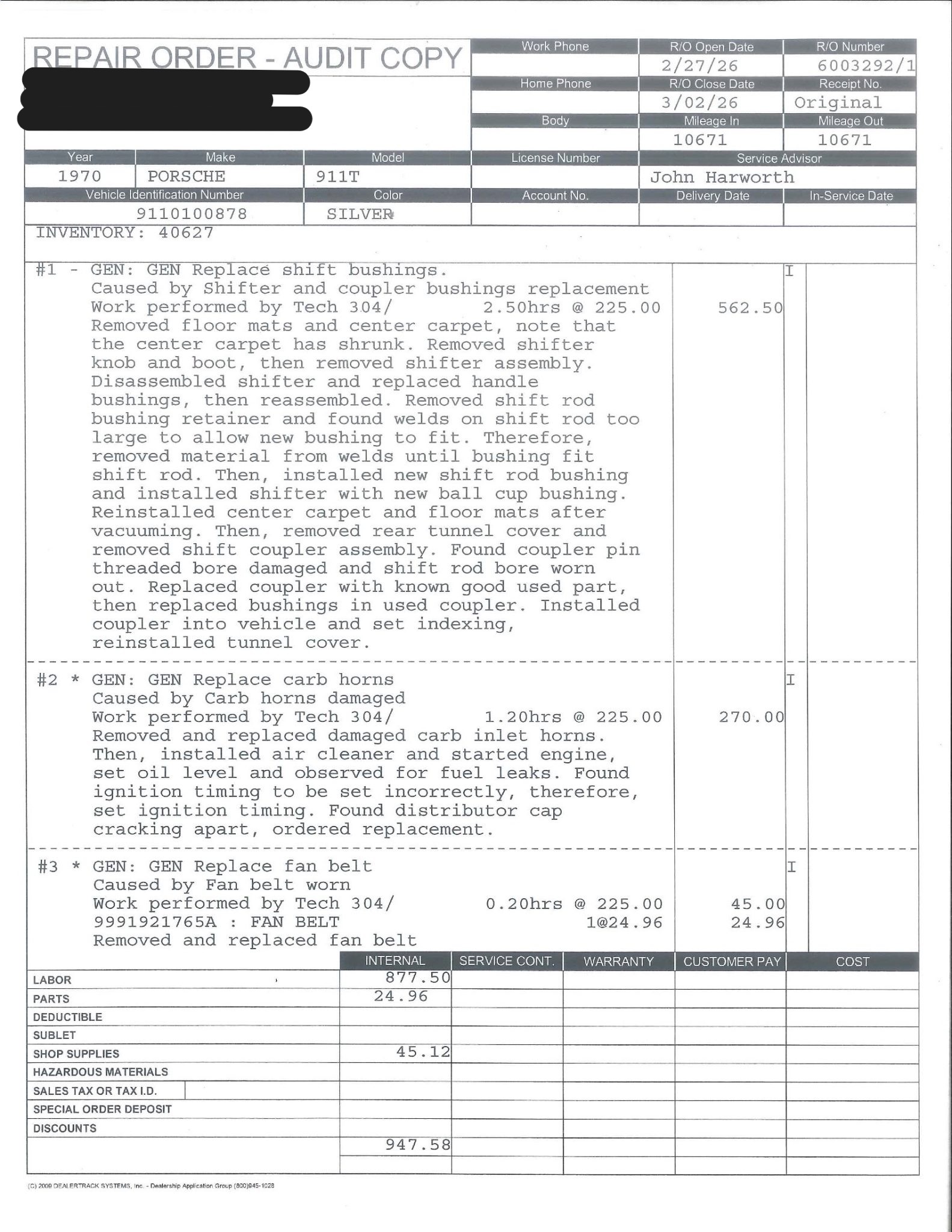Service record