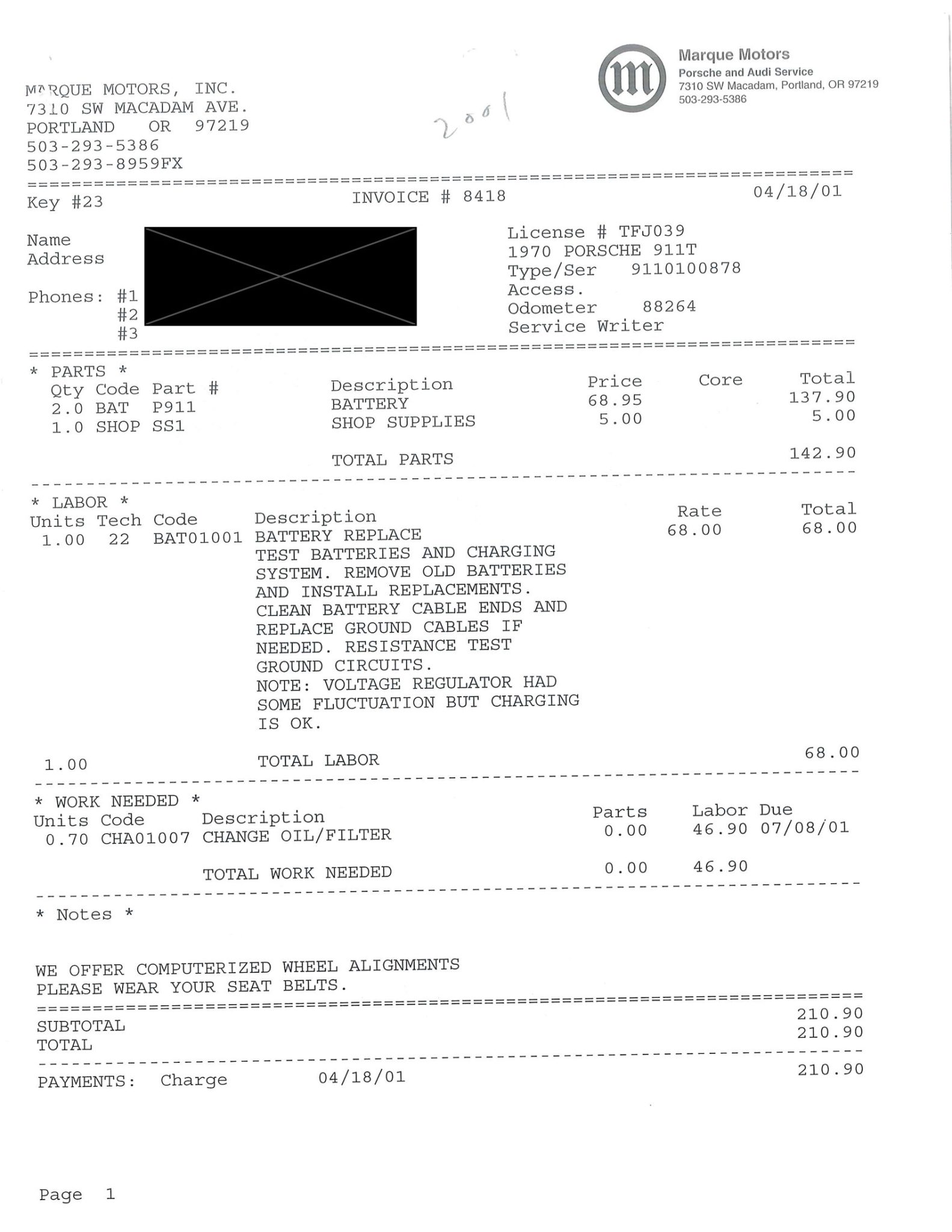 Service record