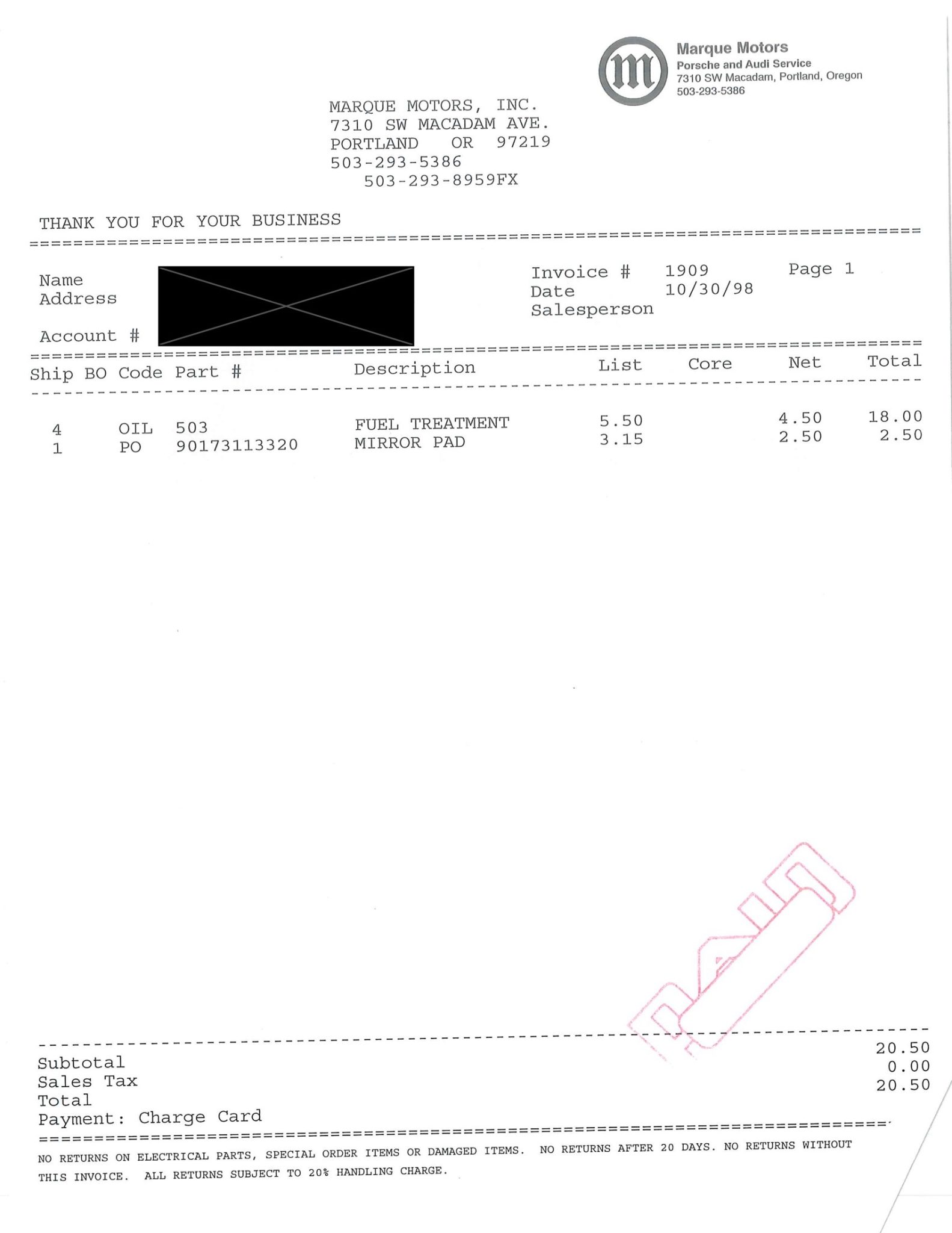 Service record
