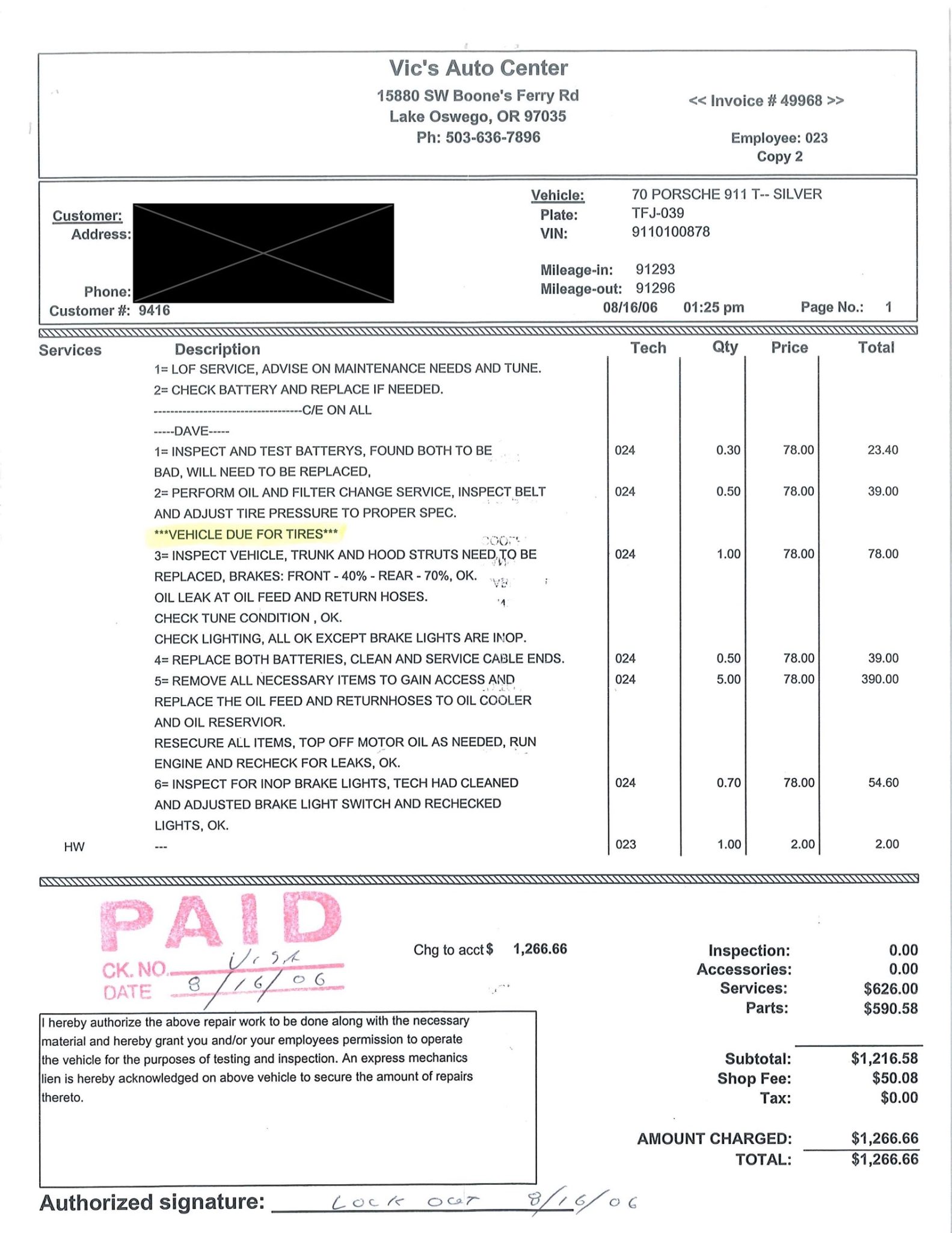 Service record