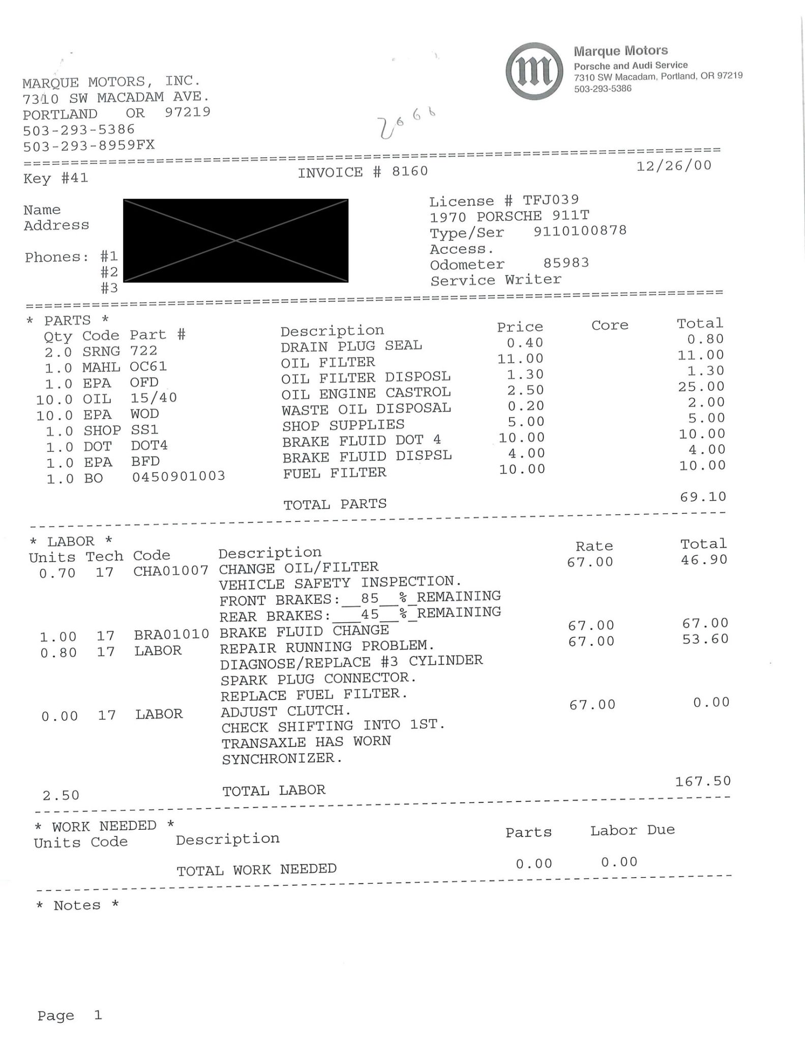 Service record