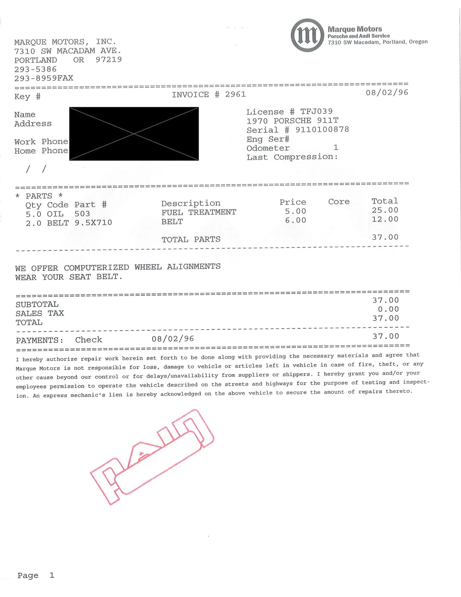 Service record