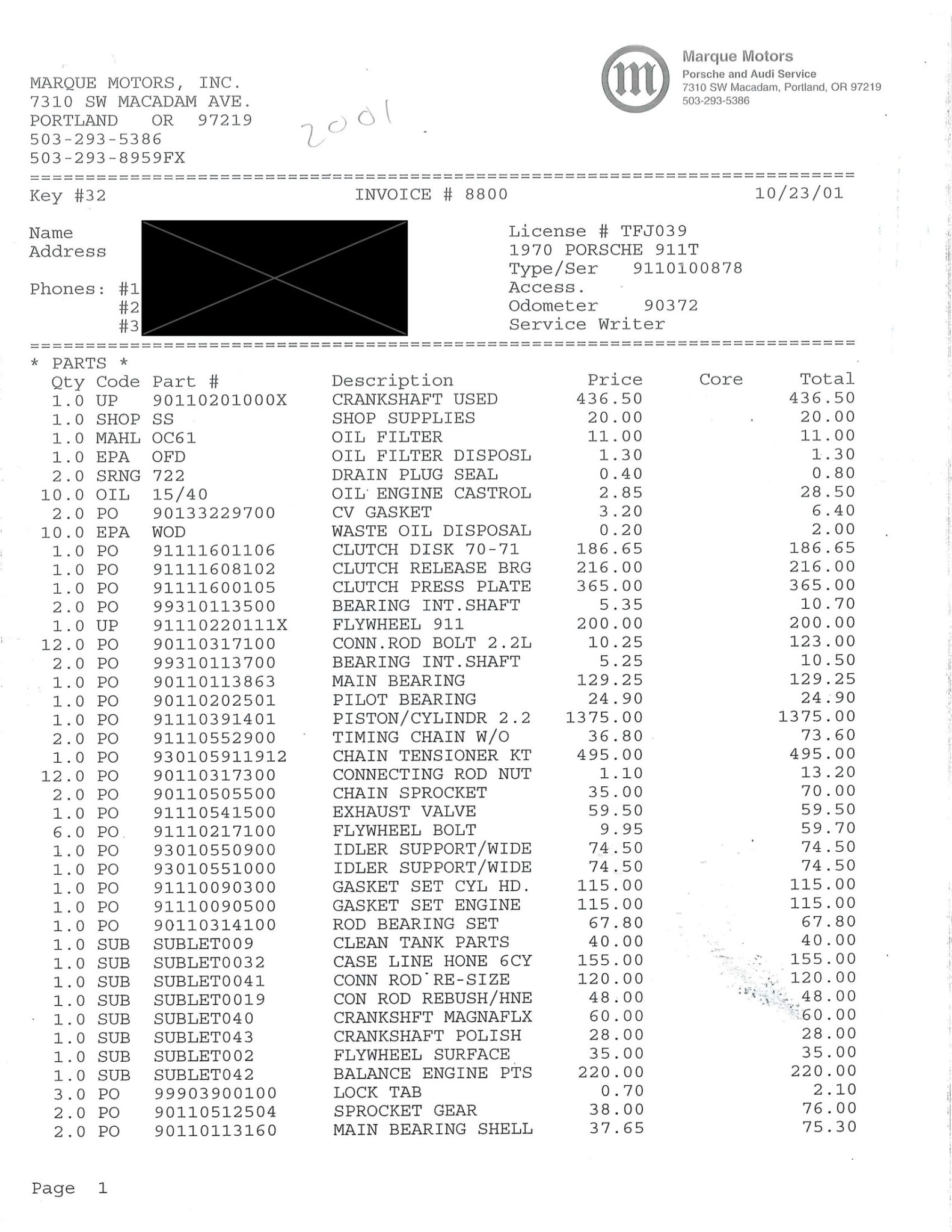 Service record
