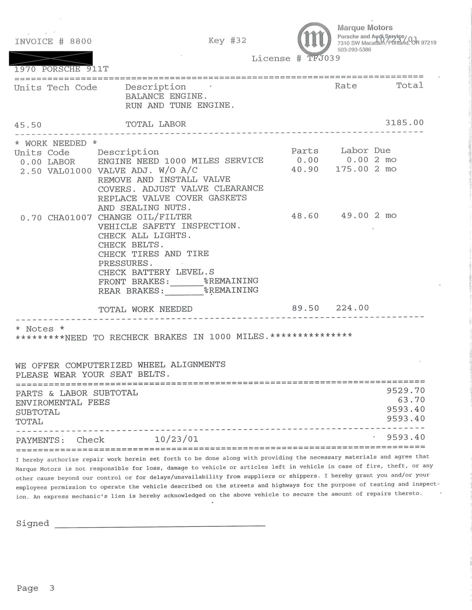 Service record