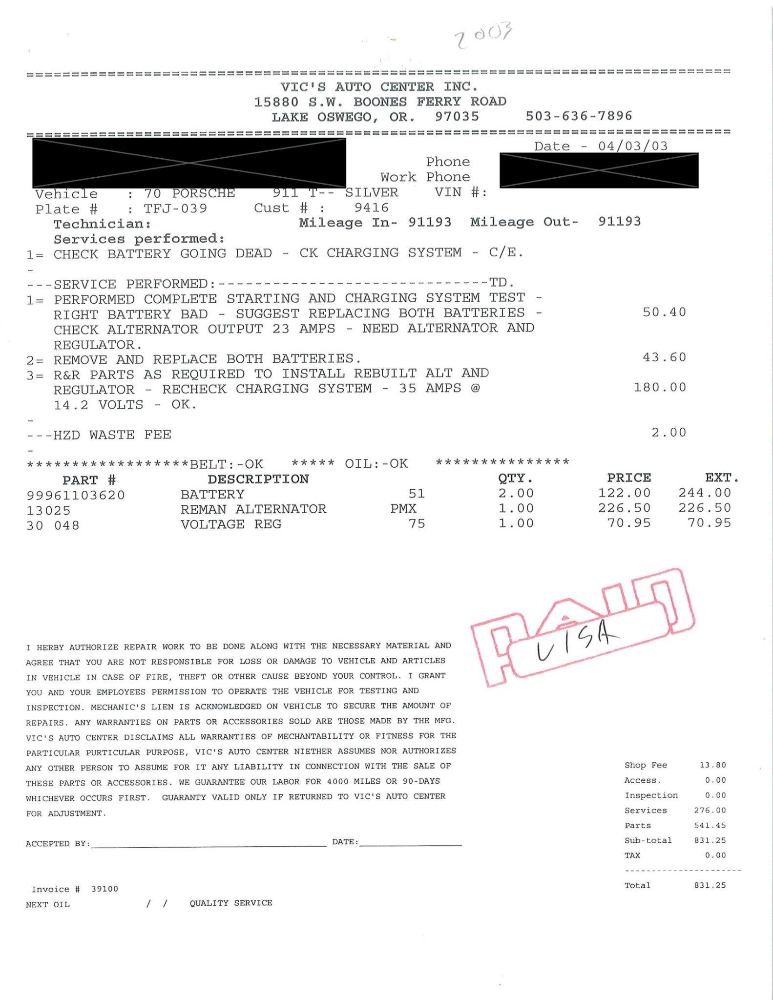 Service record