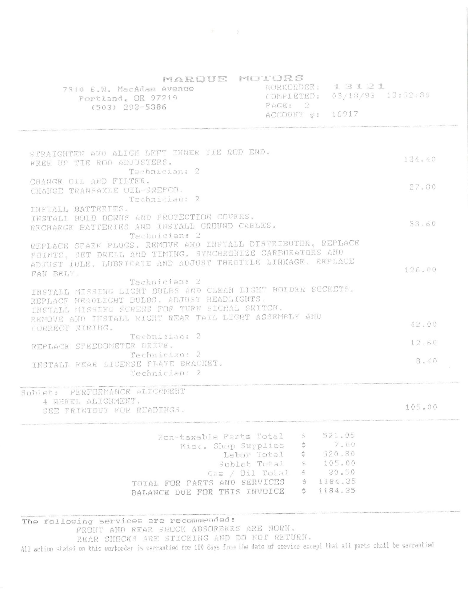 Service record