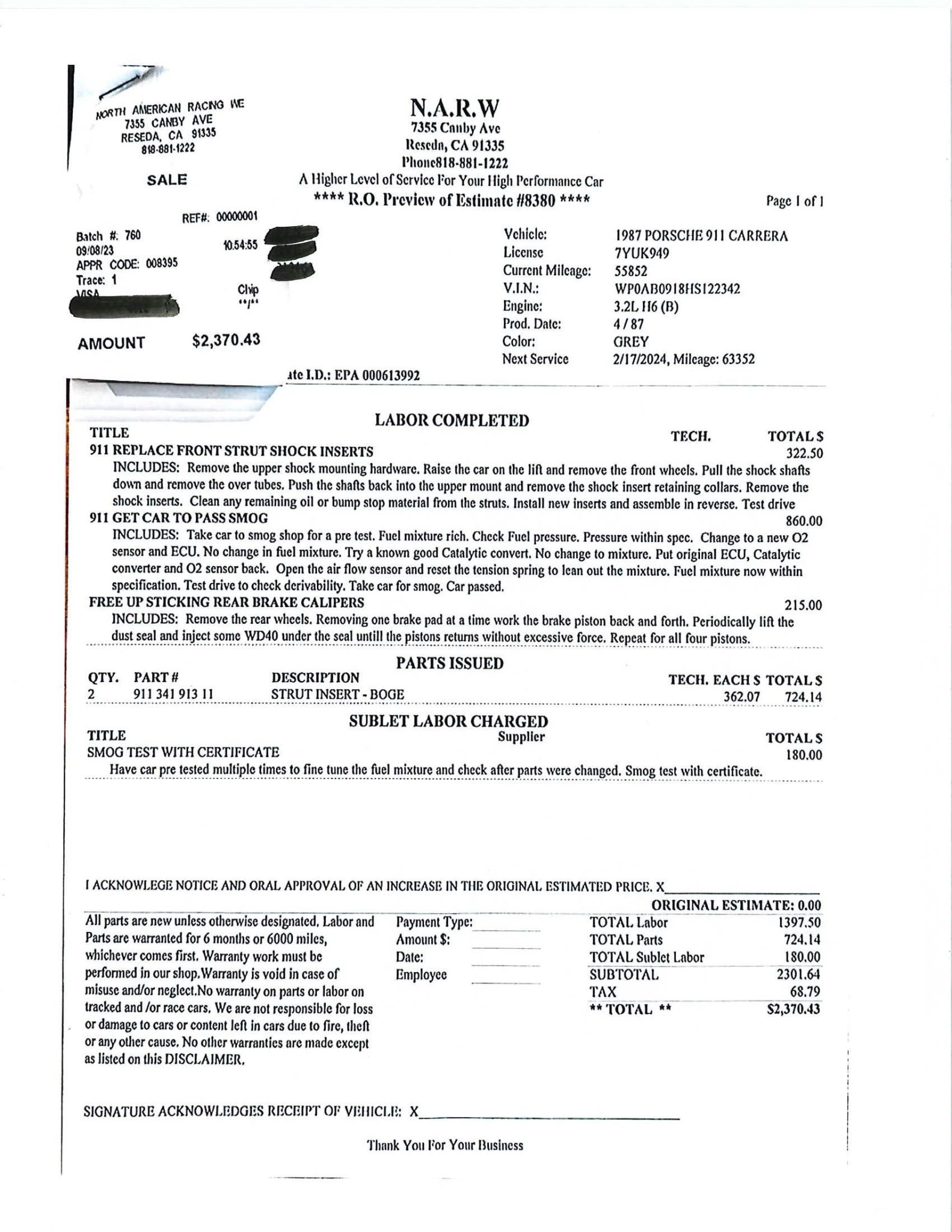 Service record