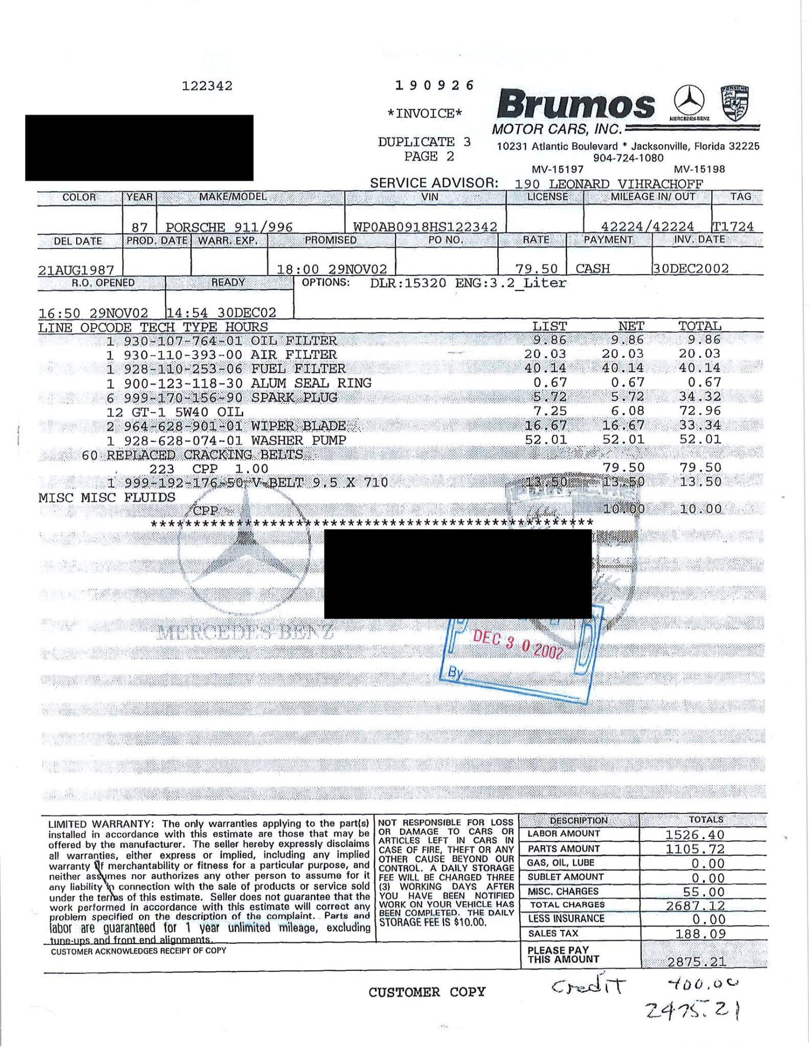 Service record