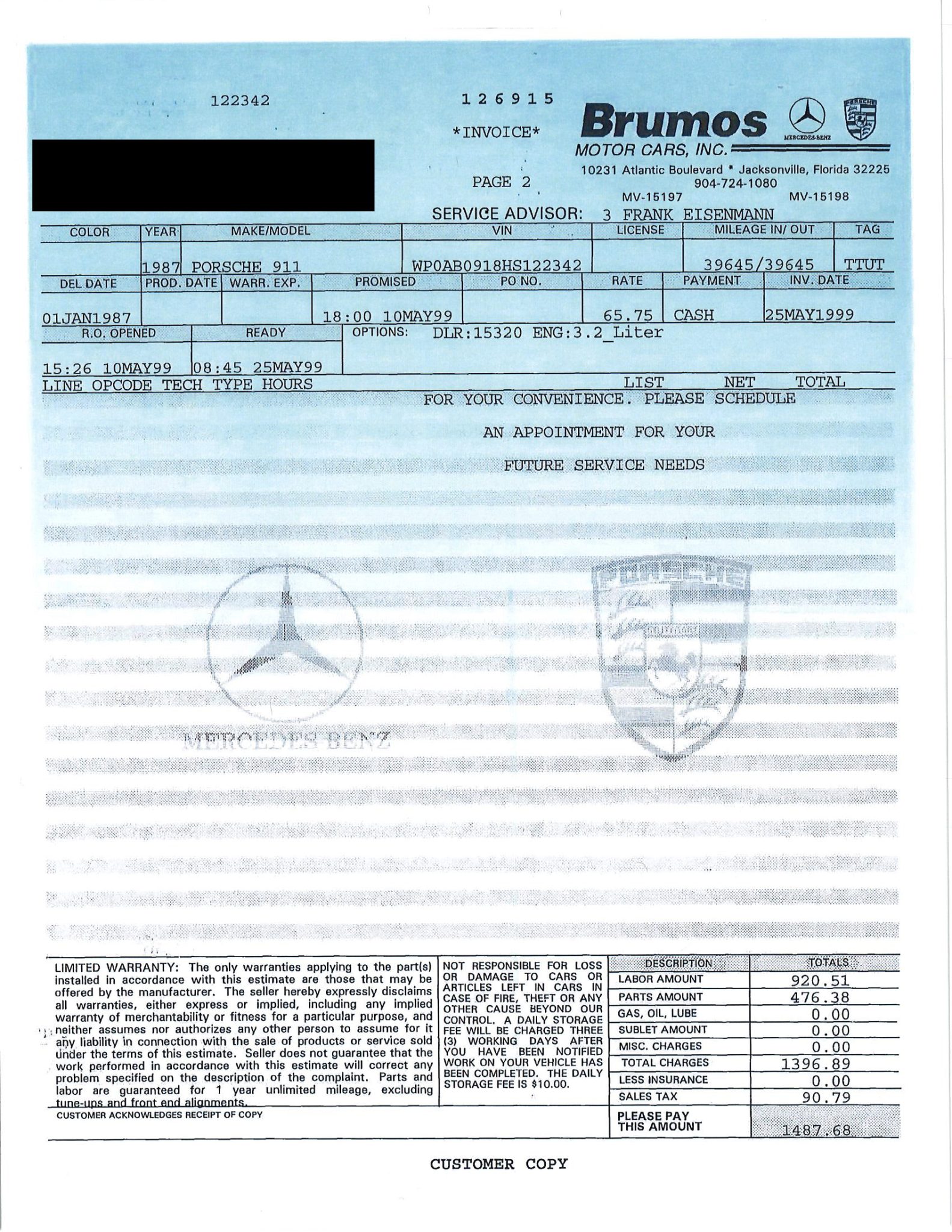 Service record