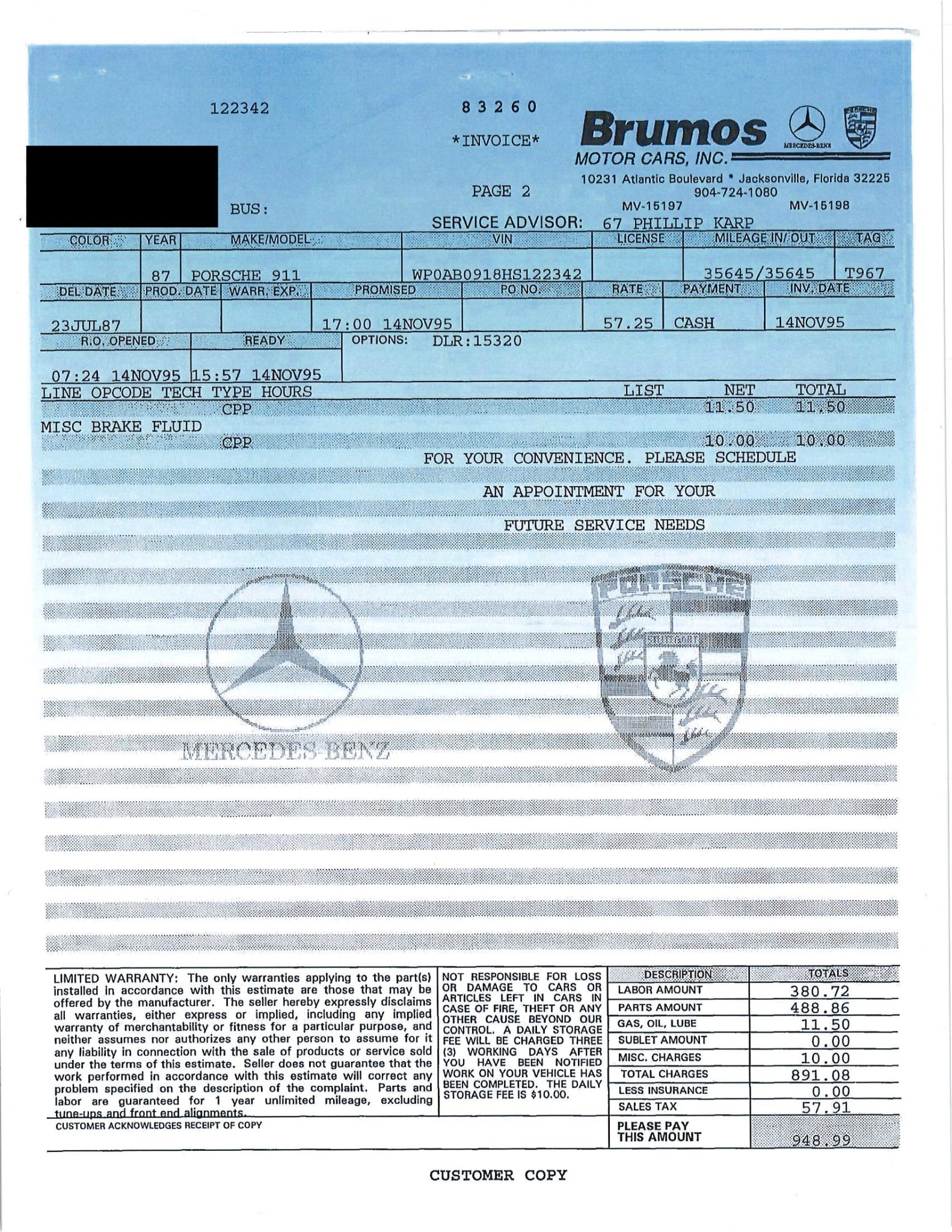 Service record