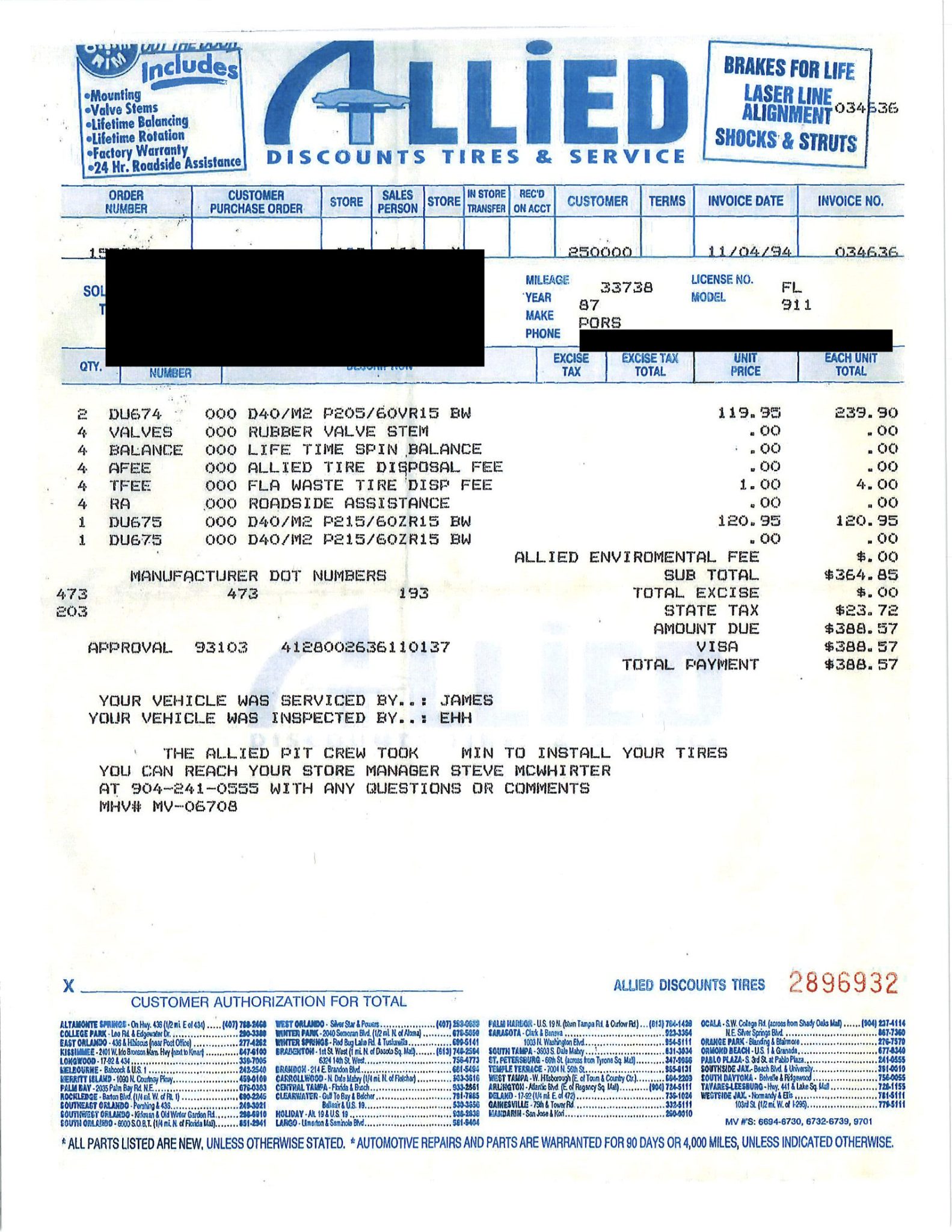 Service record
