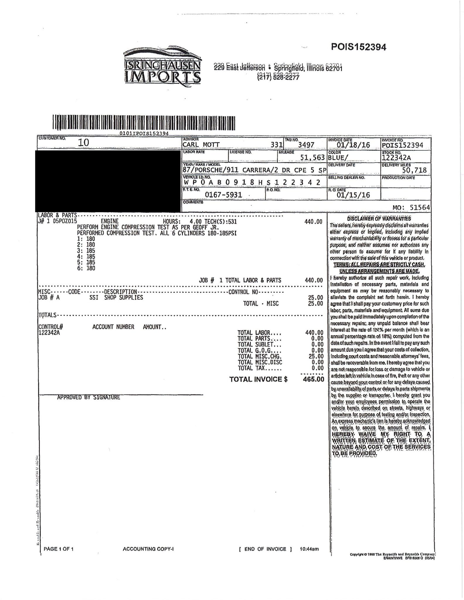 Service record
